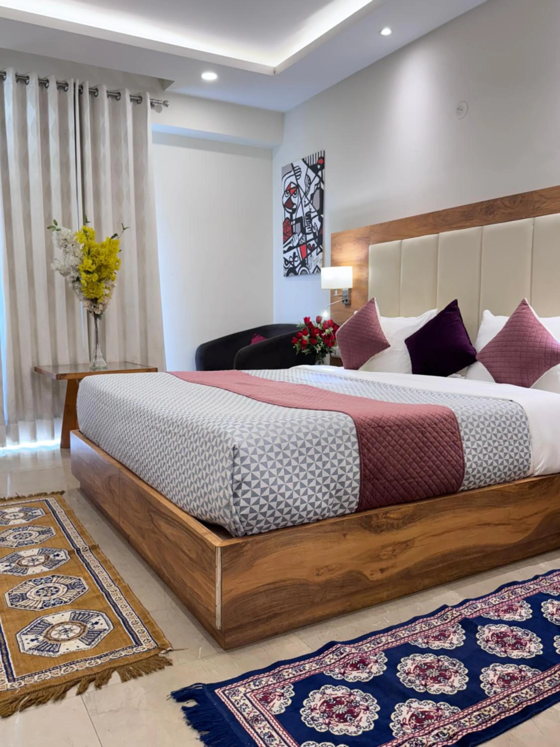 Bed in Hotel Golf View Suites-Golf Course Road Gurgaon