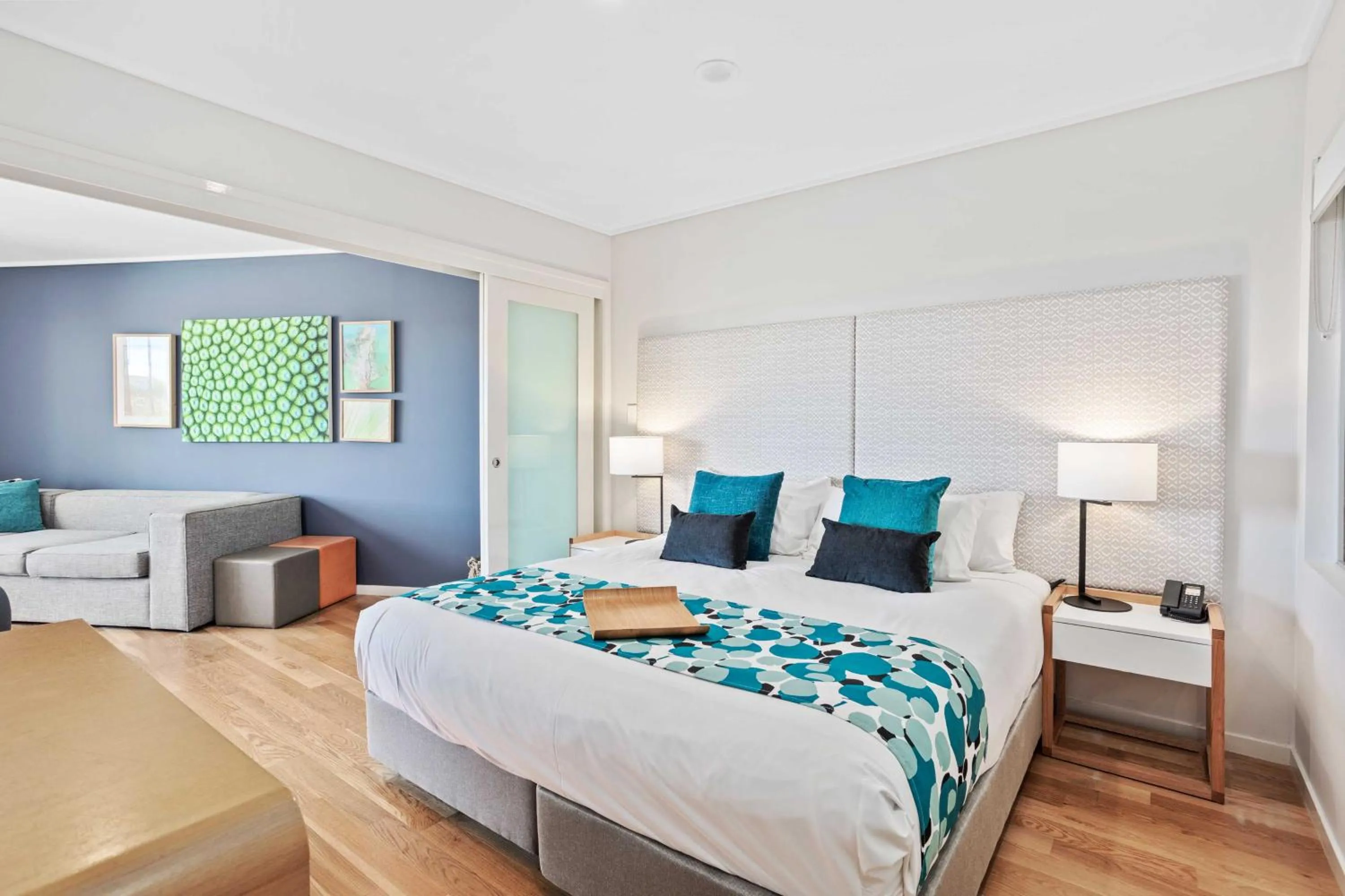 Bedroom, Bed in The Sand Resort Kingscliff - Holiday Management Co.