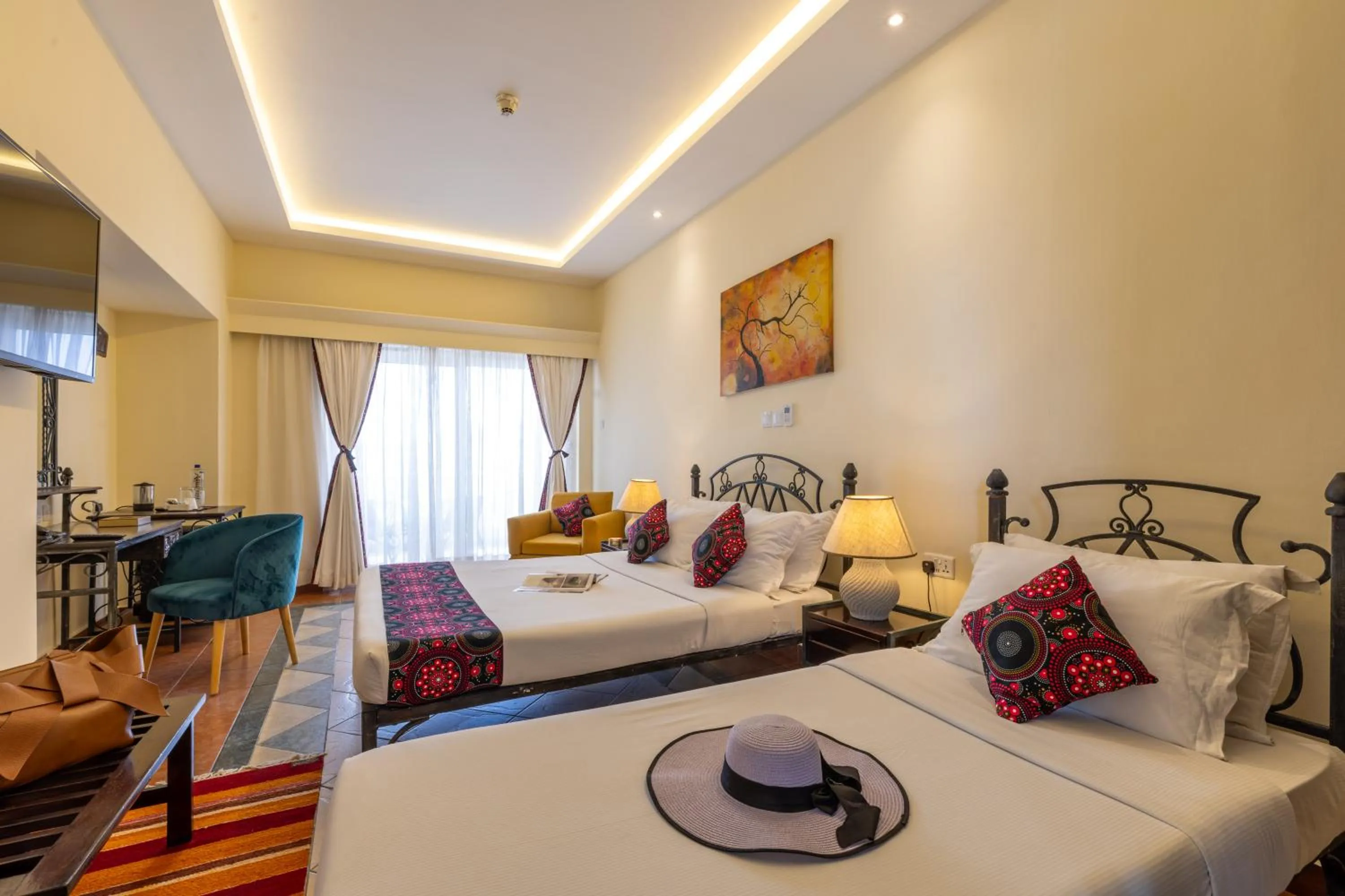 Bed in Sentrim Castle Royal Hotel