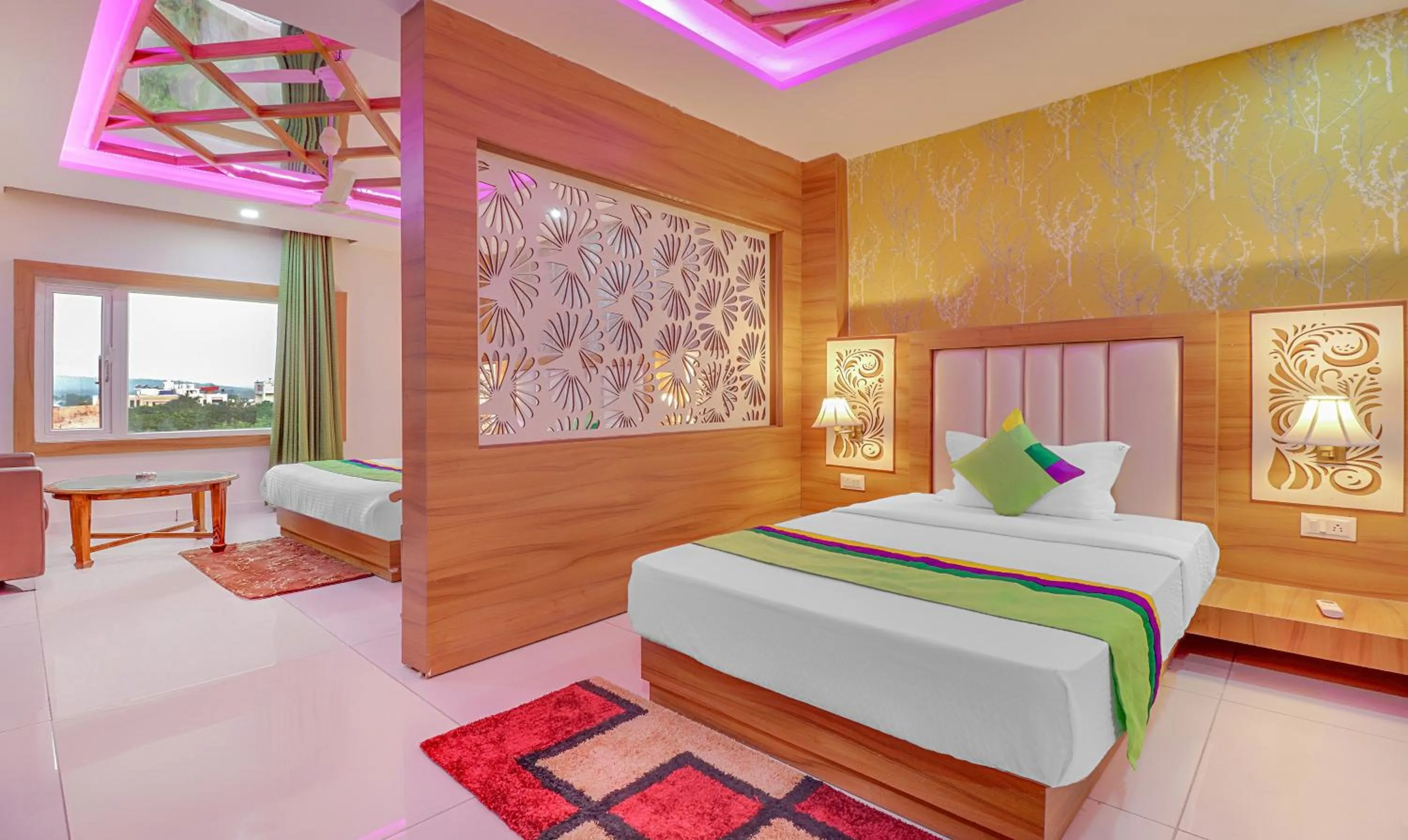 Photo of the whole room, Bed in Treebo Tropical Roots, Bhupatwala Haridwar