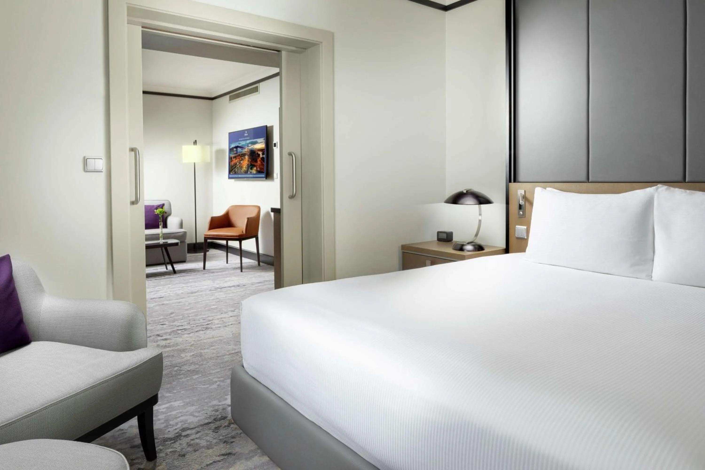 Bed in Hilton Prague Hotel