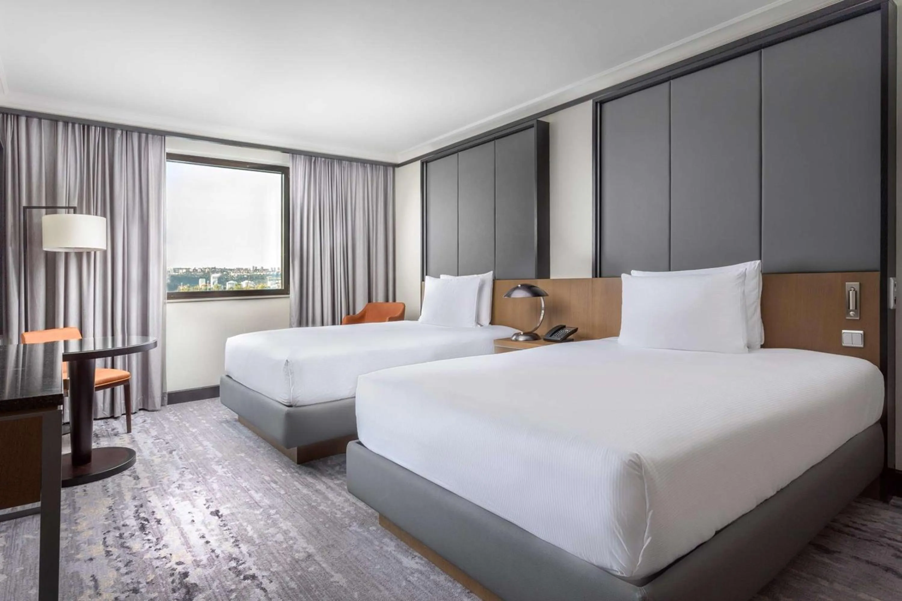 Bed in Hilton Prague Hotel