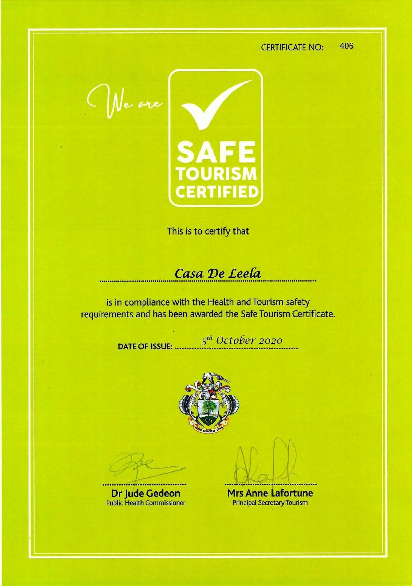Logo/Certificate/Sign in Casa De Leela Self Catering Guest House