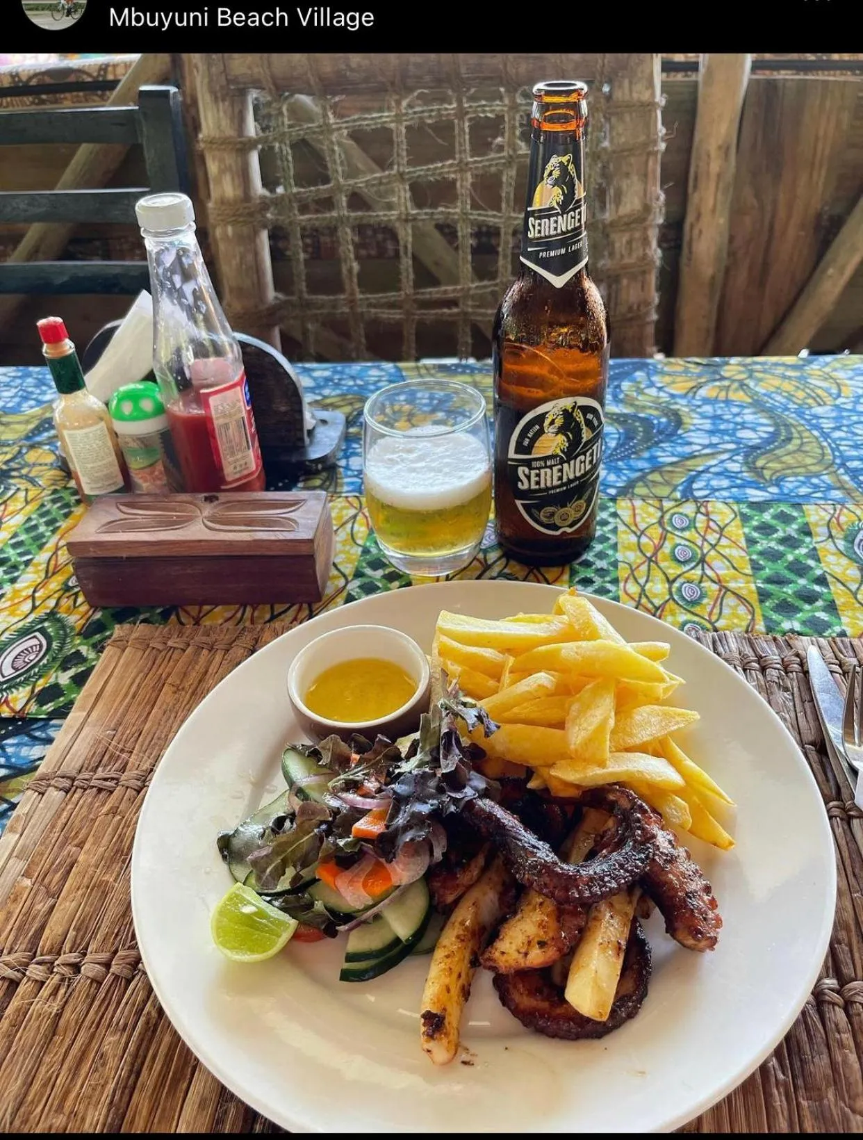 Restaurant/places to eat in Mbuyuni Beach Village