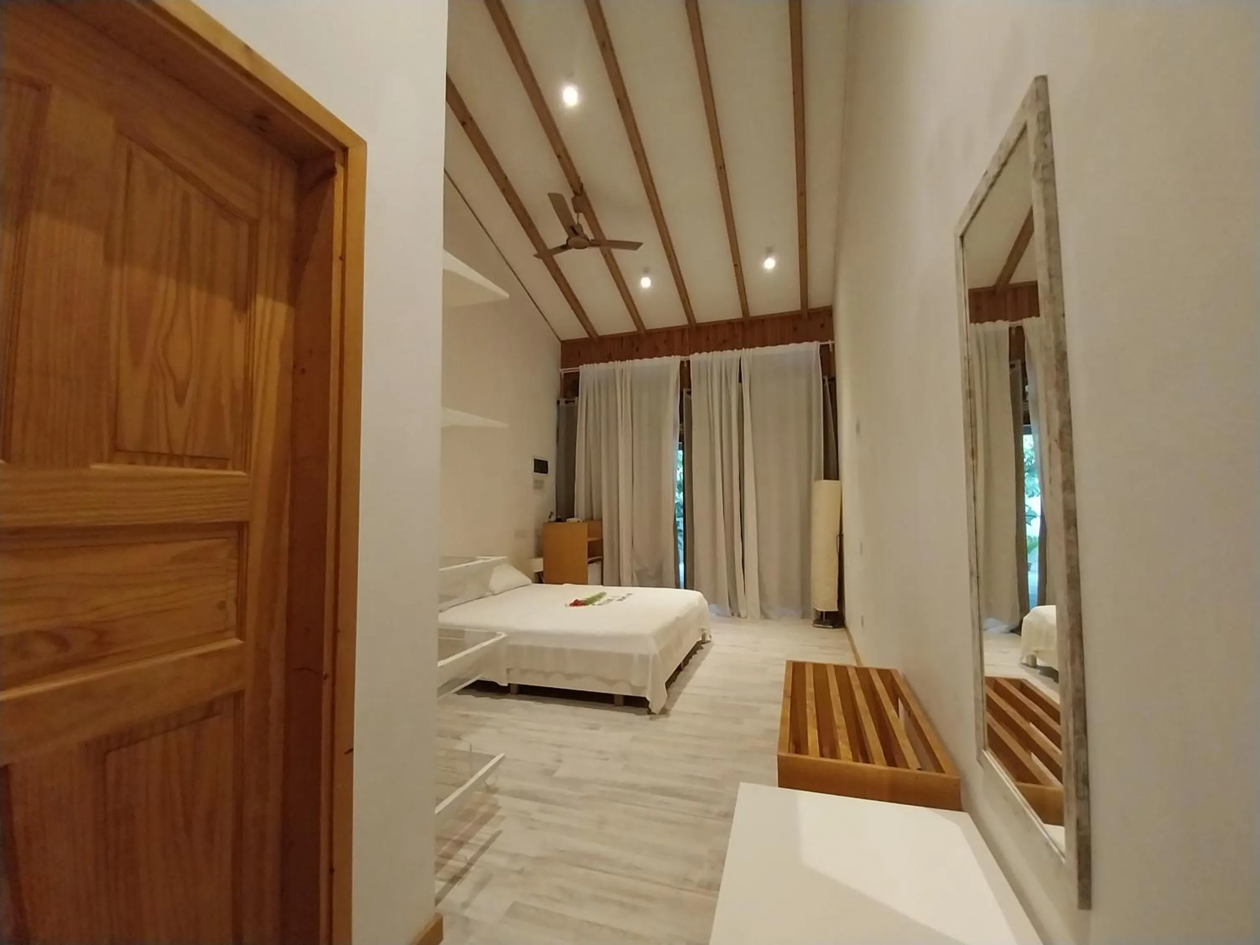 Bed in Origami Inn Himandhoo
