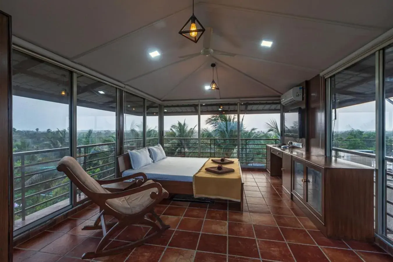 Double Room with Mountain View in SaffronStays Serene Retreat, Alibaug Double Room with Mountain View in SaffronStays Serene Retreat, Alibaug