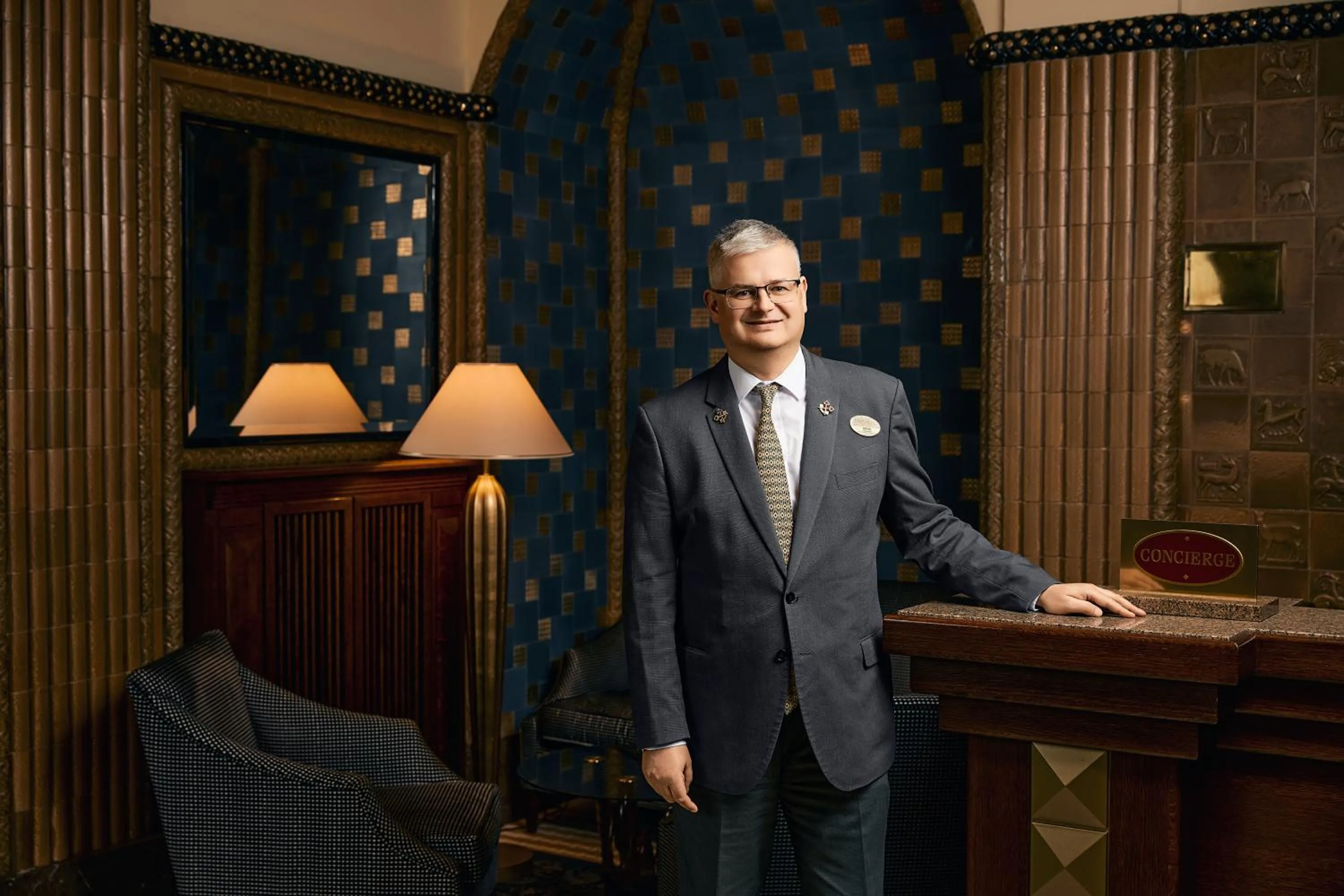 concierge in Art Deco Imperial Hotel