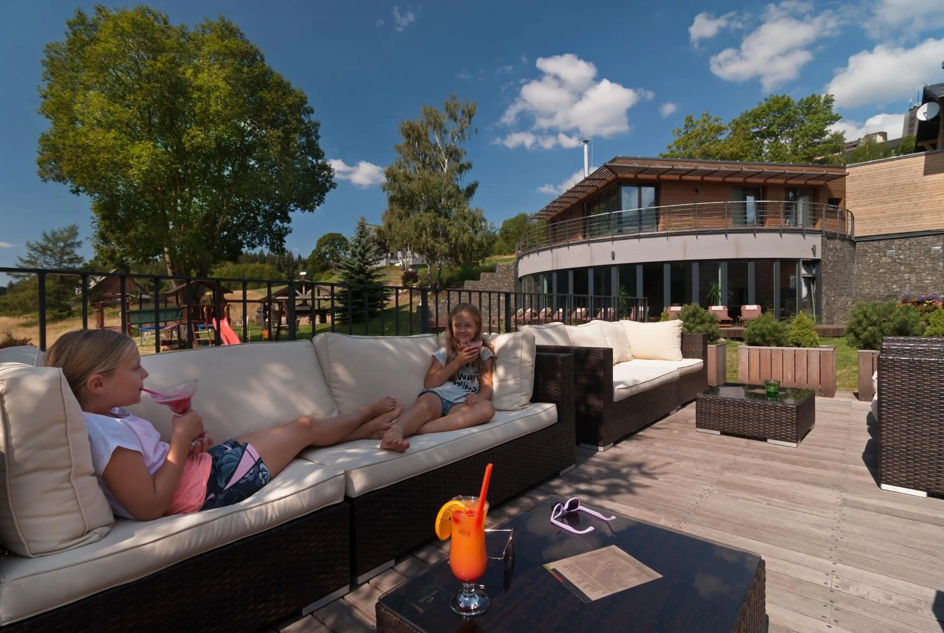 Patio in Hotel Olympie
