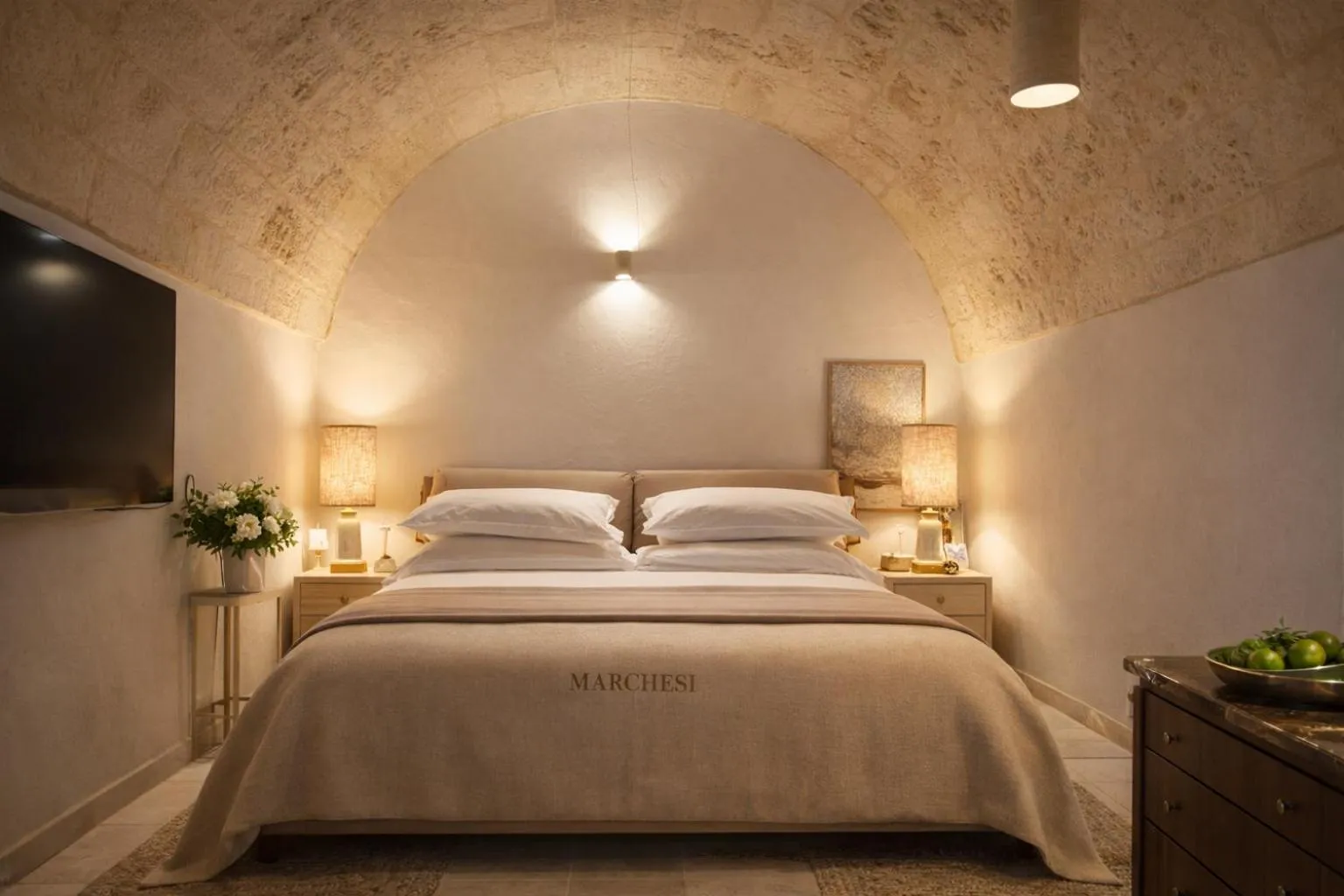 Bed in Aparthotel Masseria Villa Marchesi