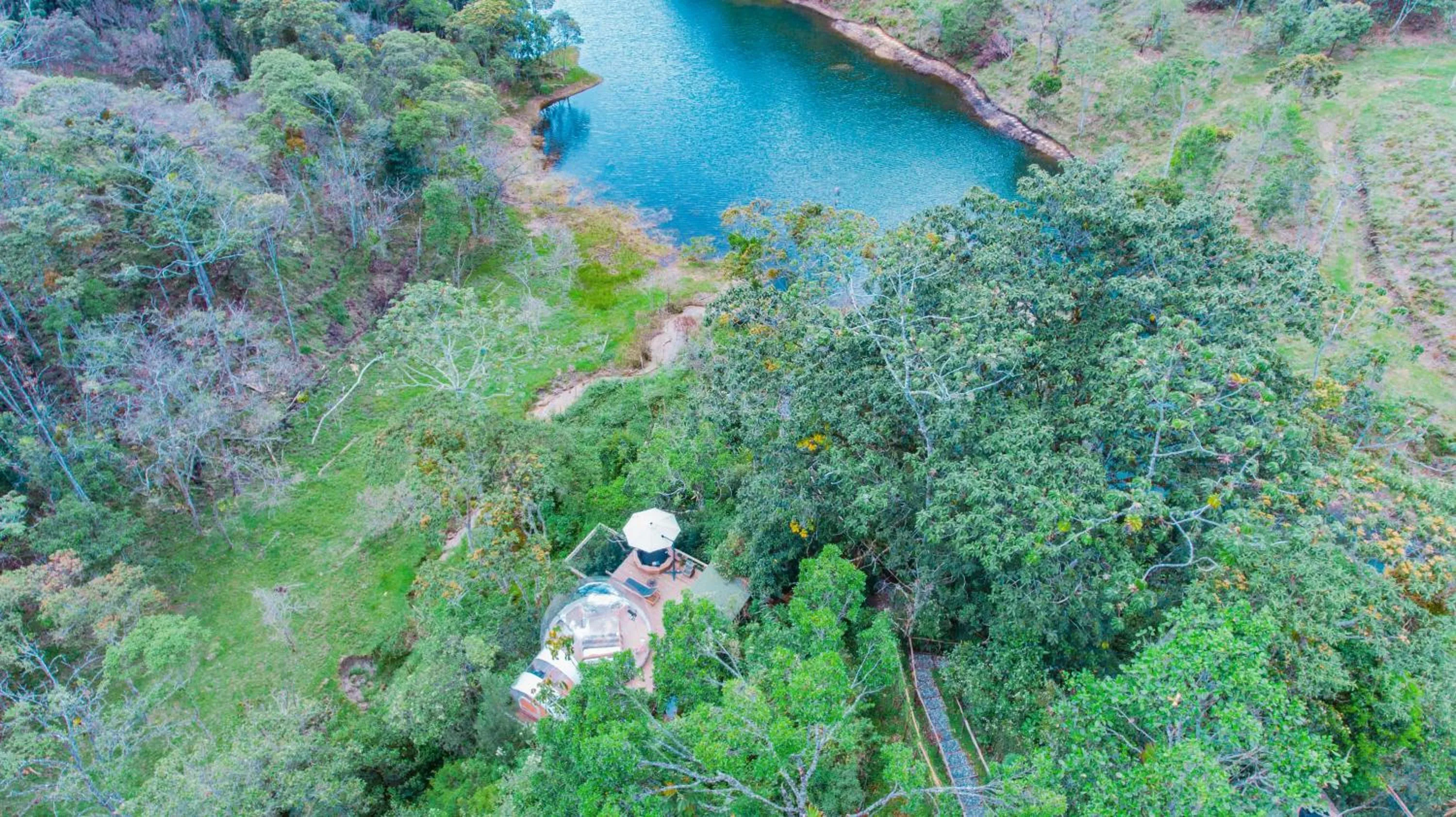 Bird's eye view in BubbleSky Glamping Guatapé