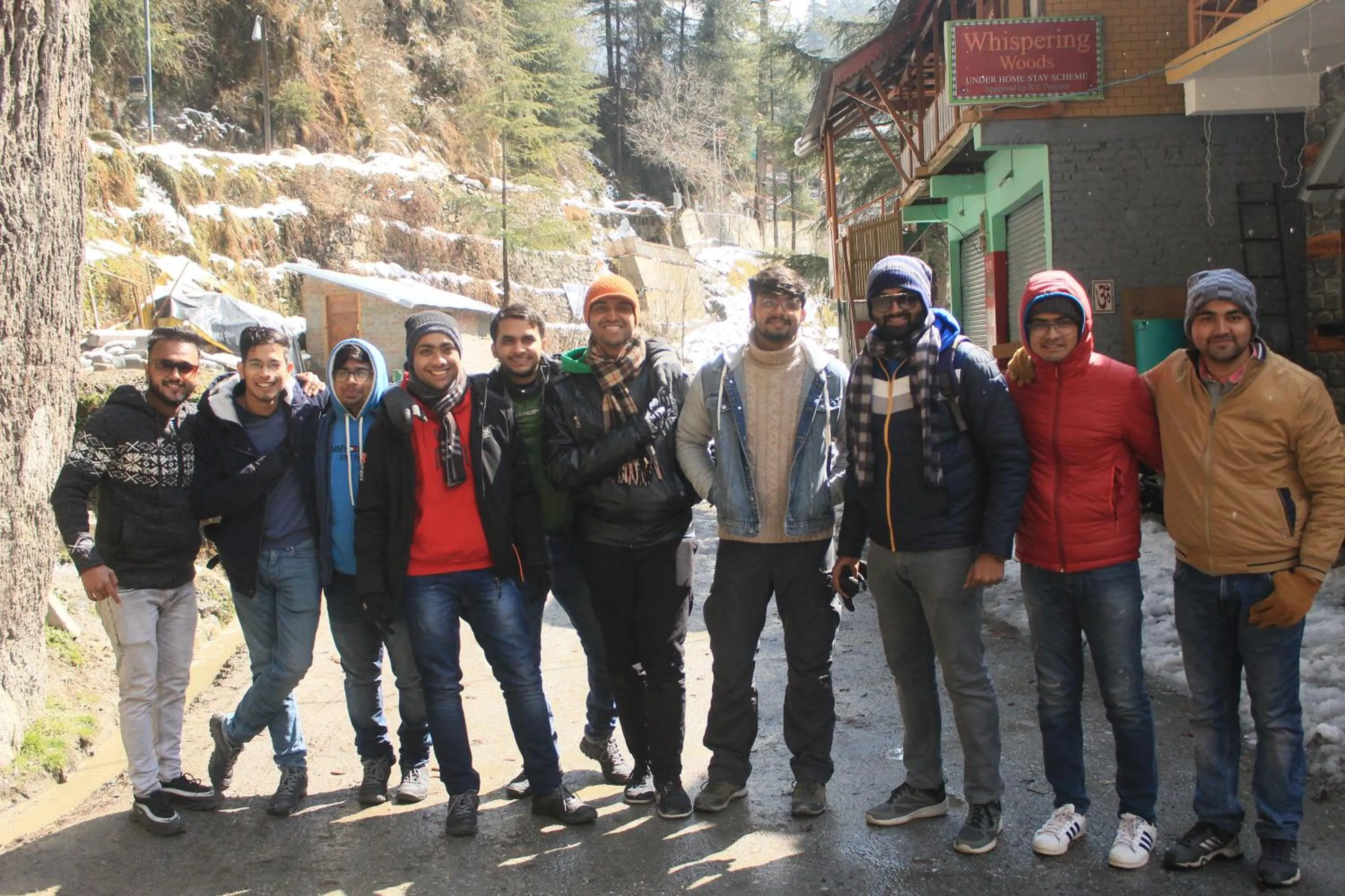 group of guests in Madpackers Jibhi - Of Streamsides & Waterfalls