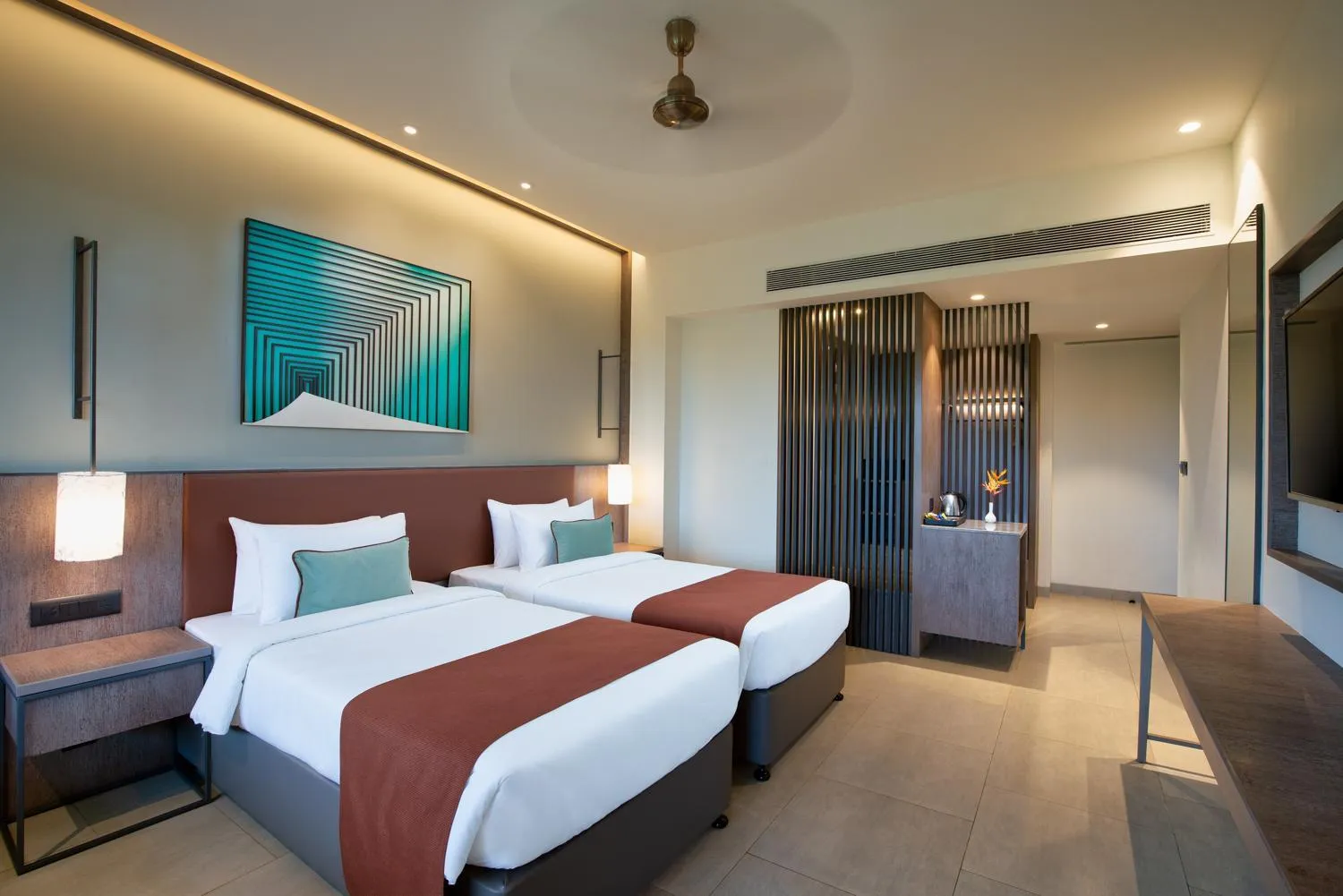 Bed in Amoravida By 7 Apple Resorts, Goa