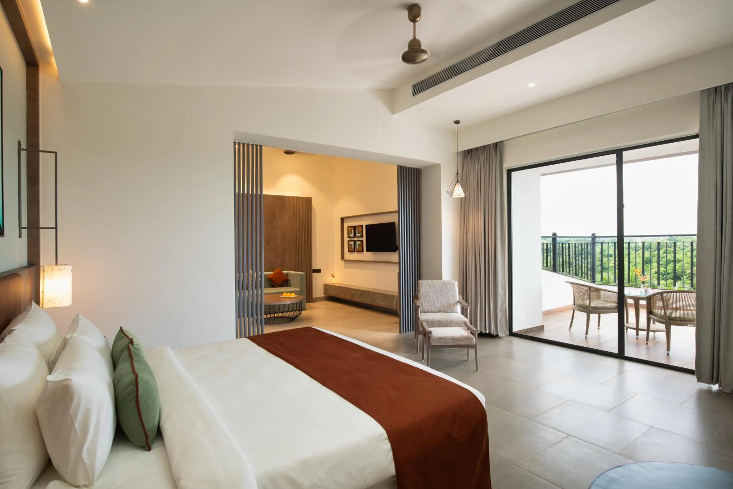 View (from property/room), Bed in Amoravida By 7 Apple Resorts, Goa