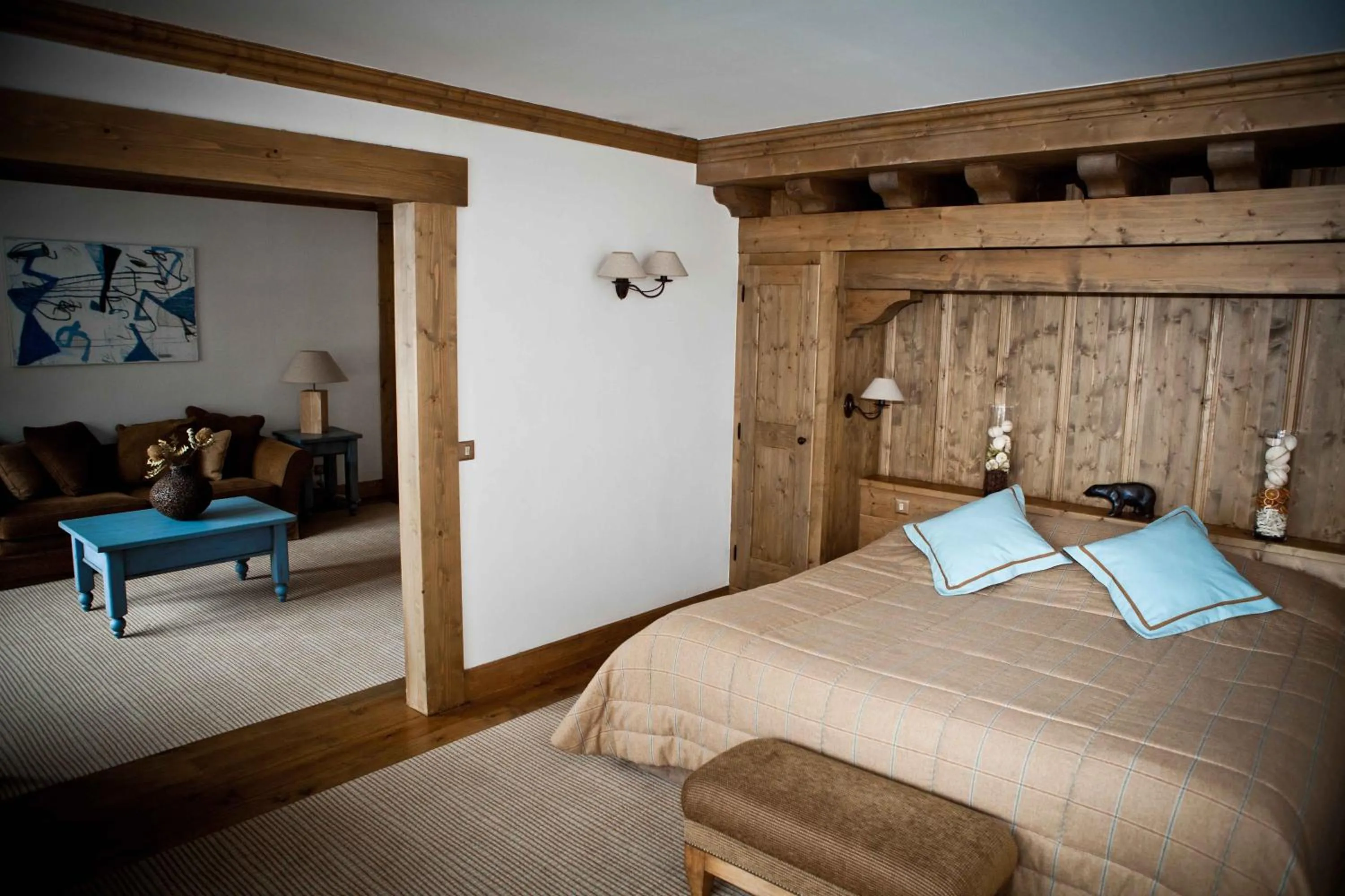 Bed in Hôtel Les Barmes De l'Ours