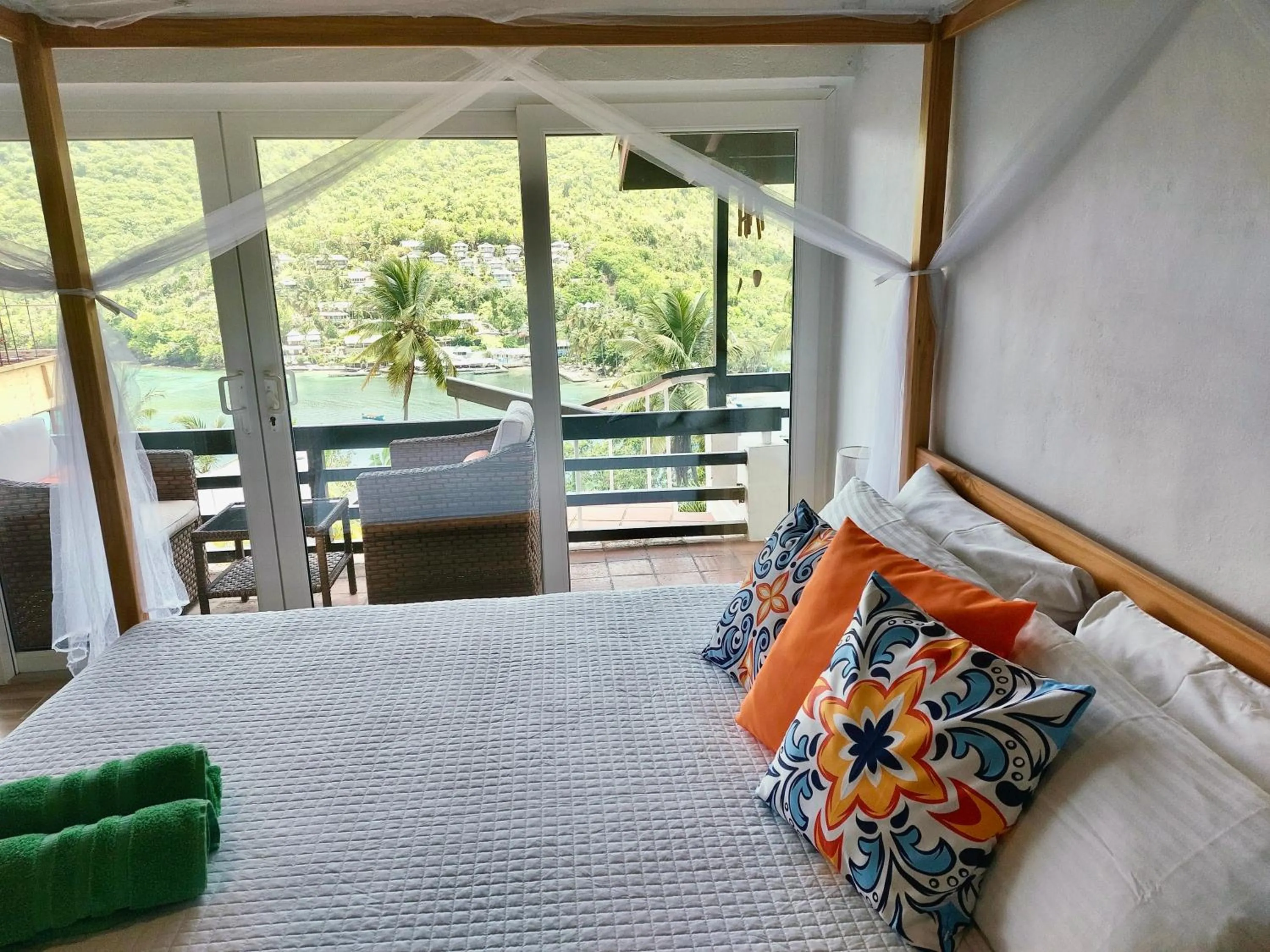Bed in Marigot Palms Luxury Caribbean Apartment Suites