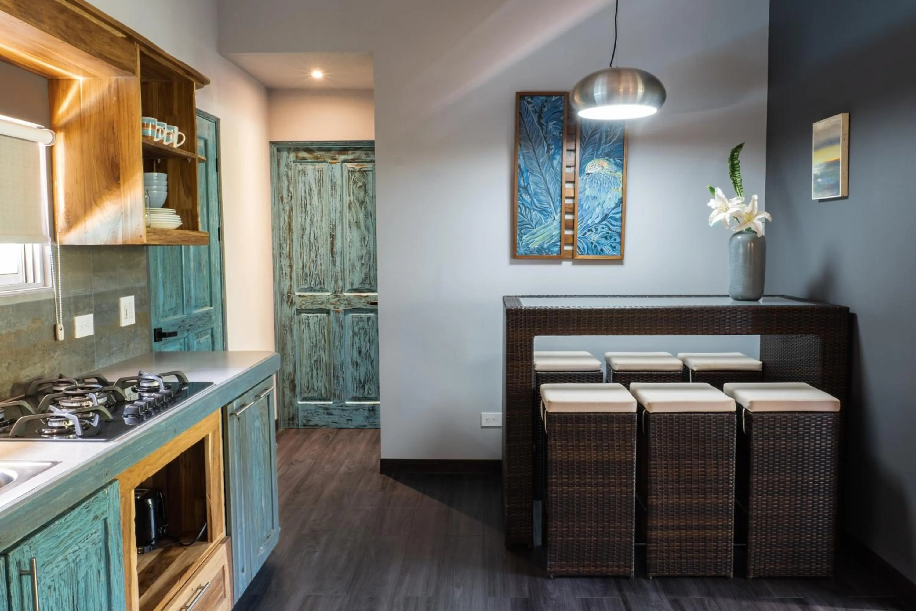 Kitchen or kitchenette in Hotel FAREMITI Uvita