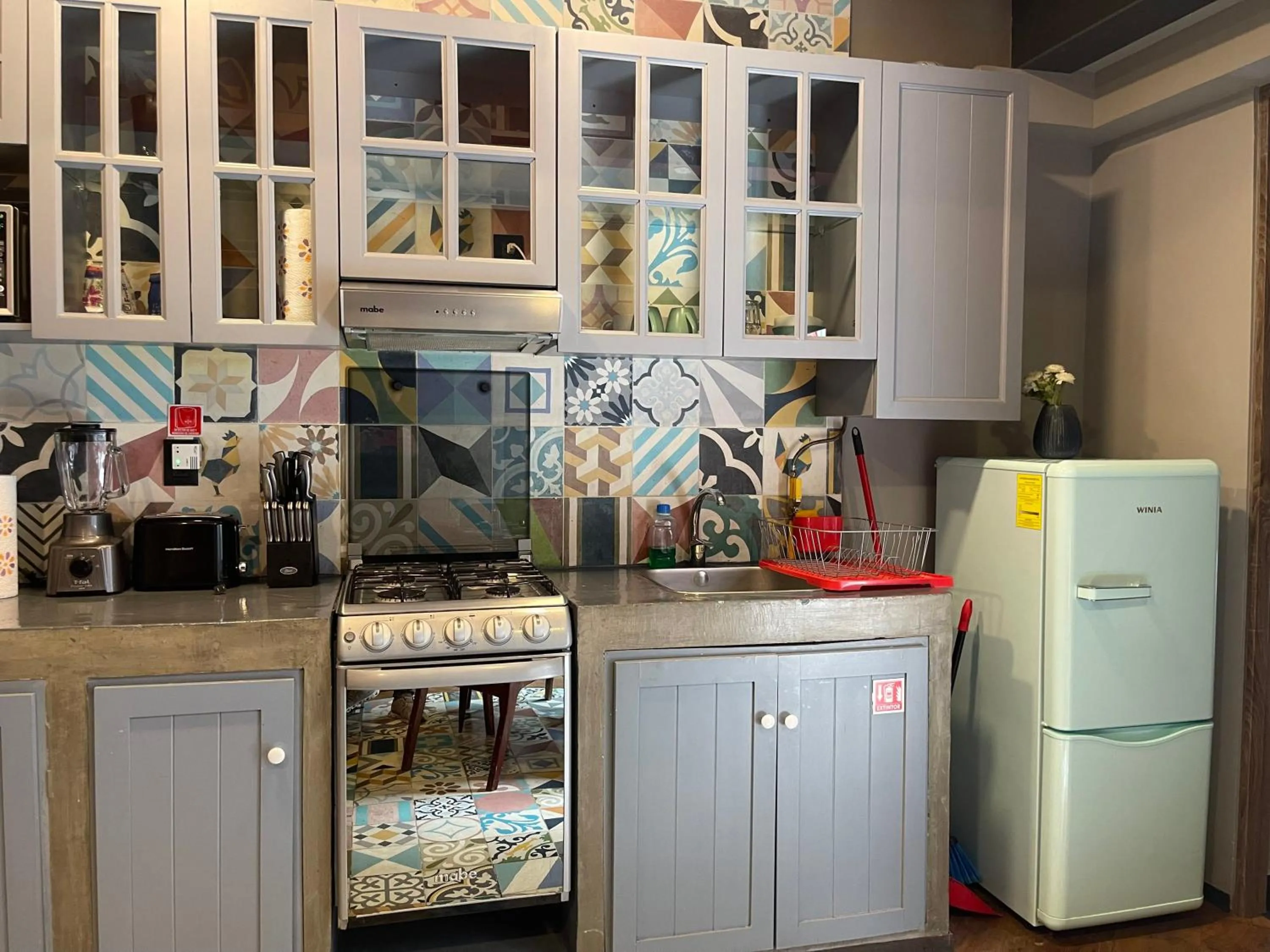 Kitchen/Kitchenette in TERRAZA a una cuadra del Angel, King size Bed