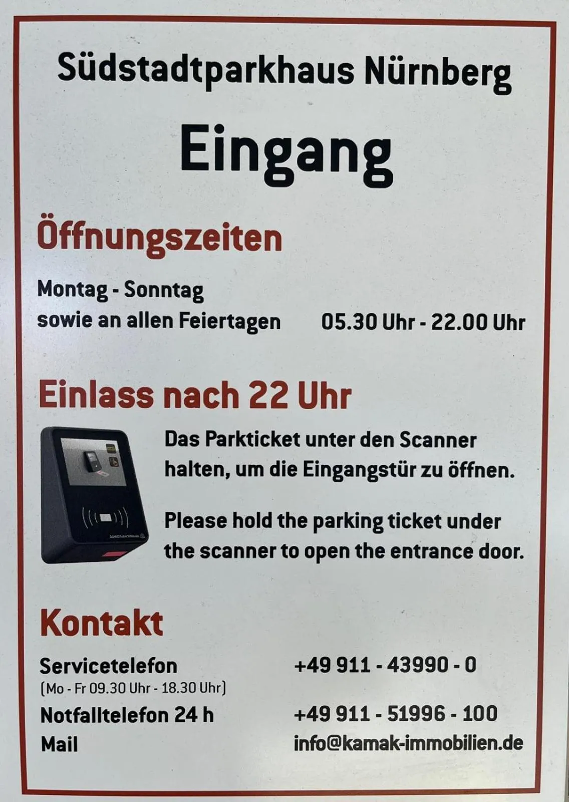 Parking in Hotel Central City Hbf Nürnberg Garni