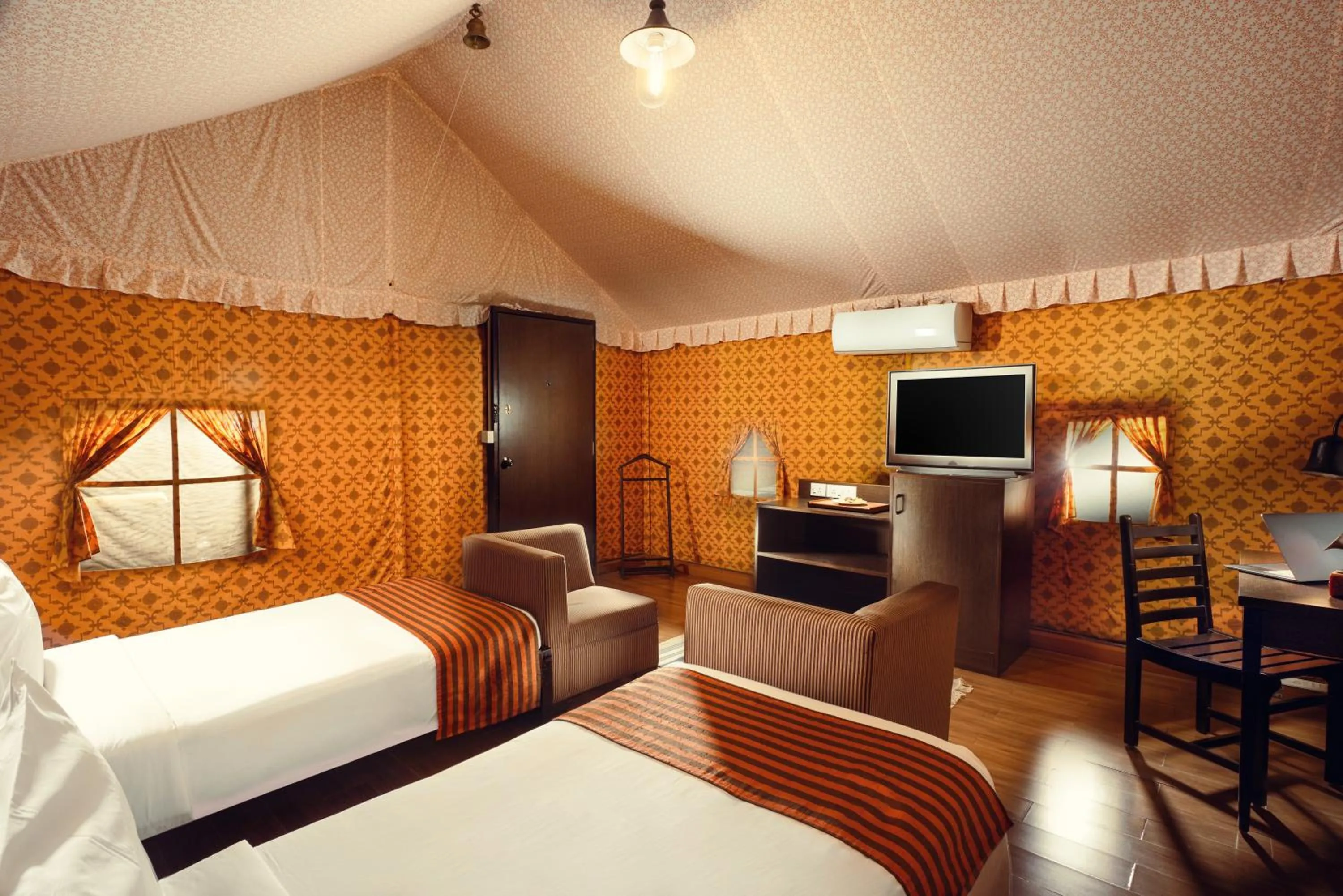 Bed in Olde Bangalore Resort and Wellness Center