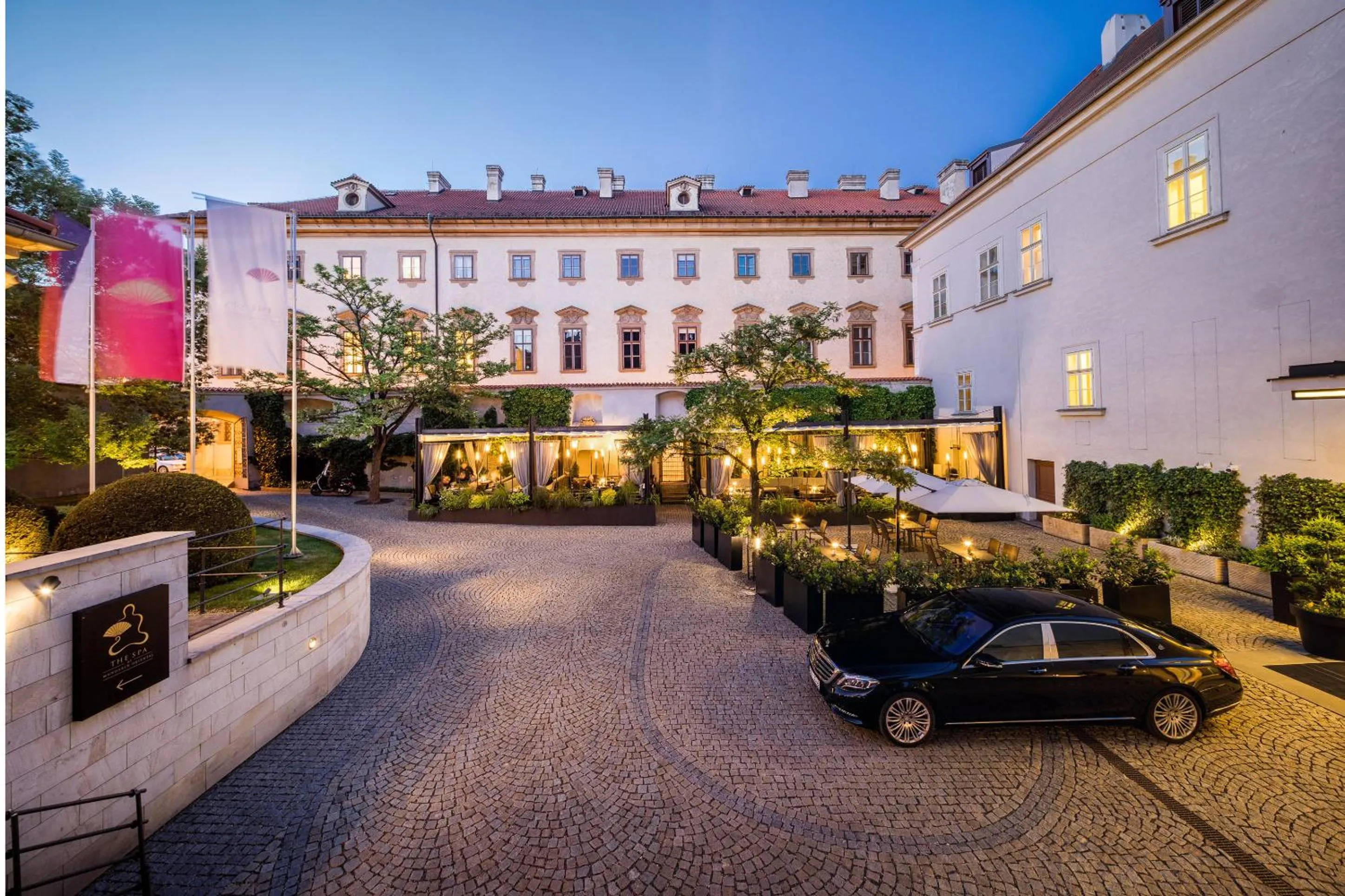 Inner courtyard view in Mandarin Oriental, Prague