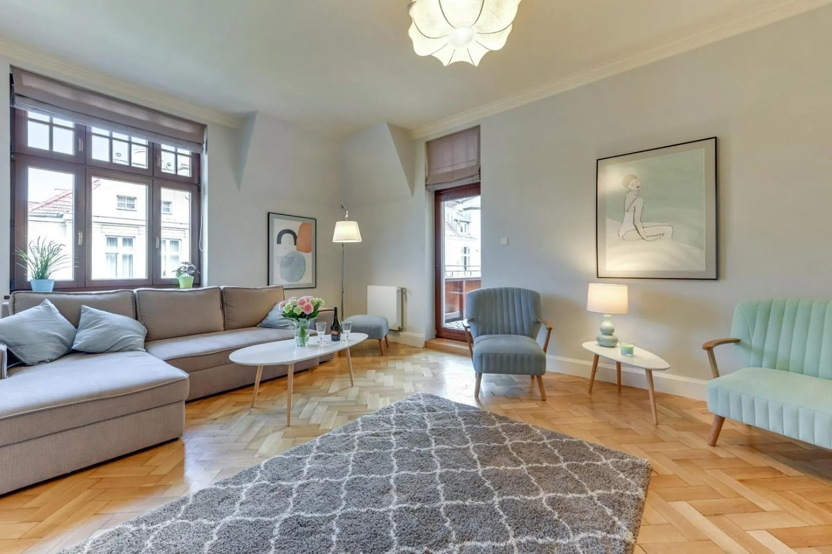 Living room in Sanhaus Apartments - FANTAZJA - Apartament z dwoma balkonami - 100 m2