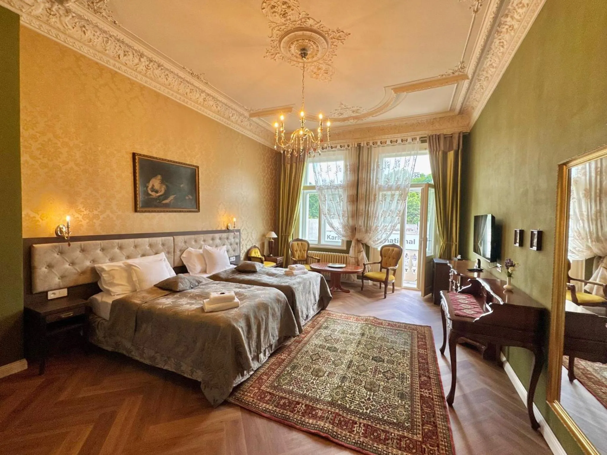 Bed in Hotel Rudolf II Karlovy Vary