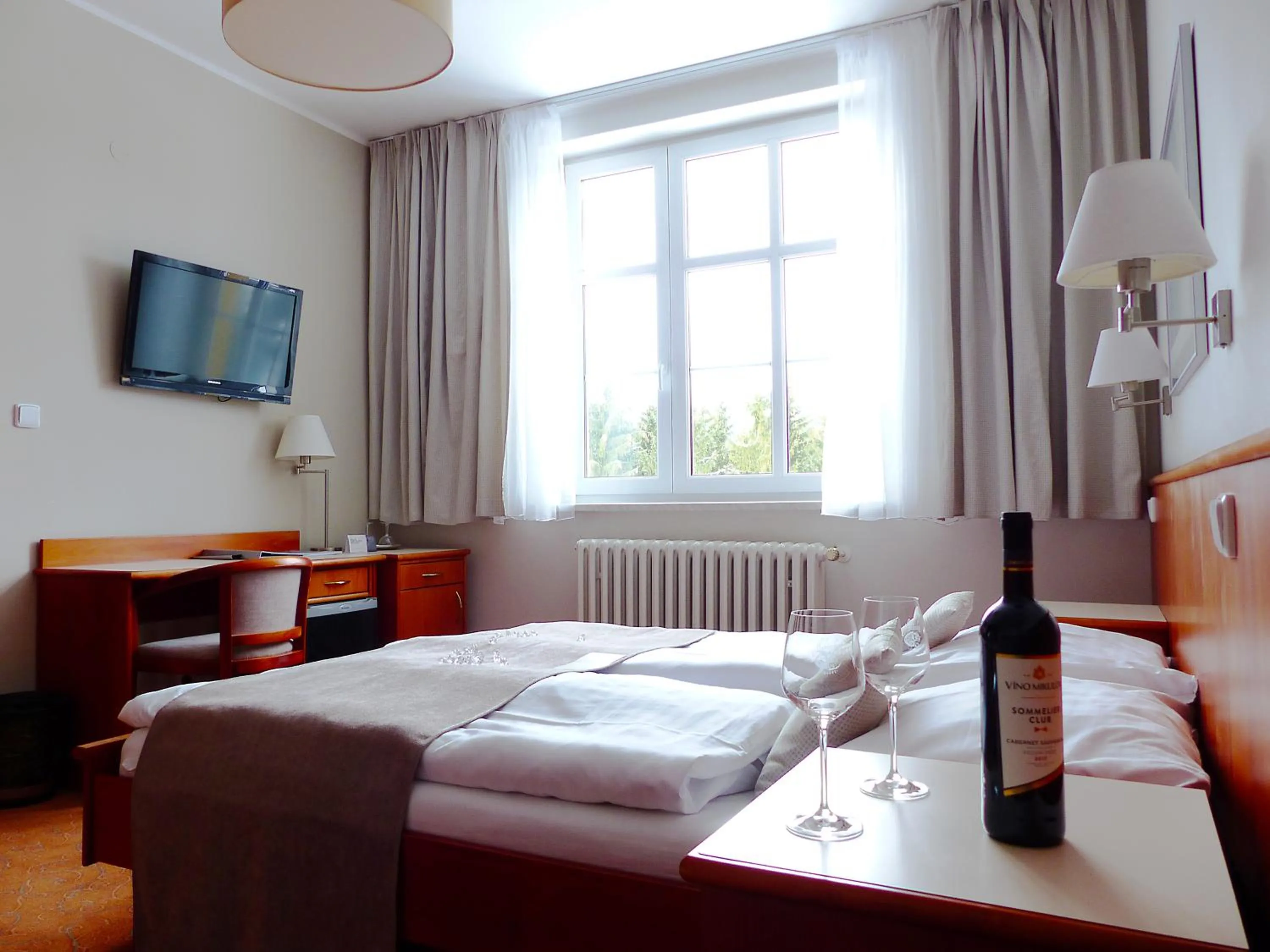 Bed in Hotel Sněžka