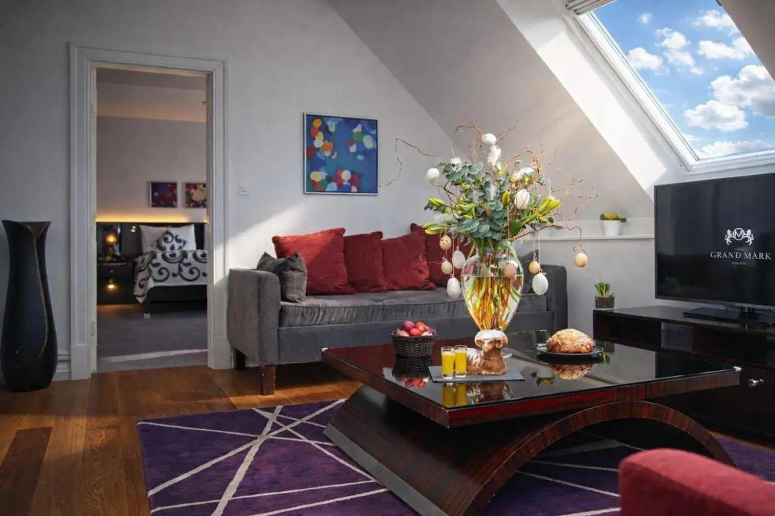 Living room in The Grand Mark Prague - The Leading Hotels of the World Living room in The Grand Mark Prague - The Leading Hotels of the World