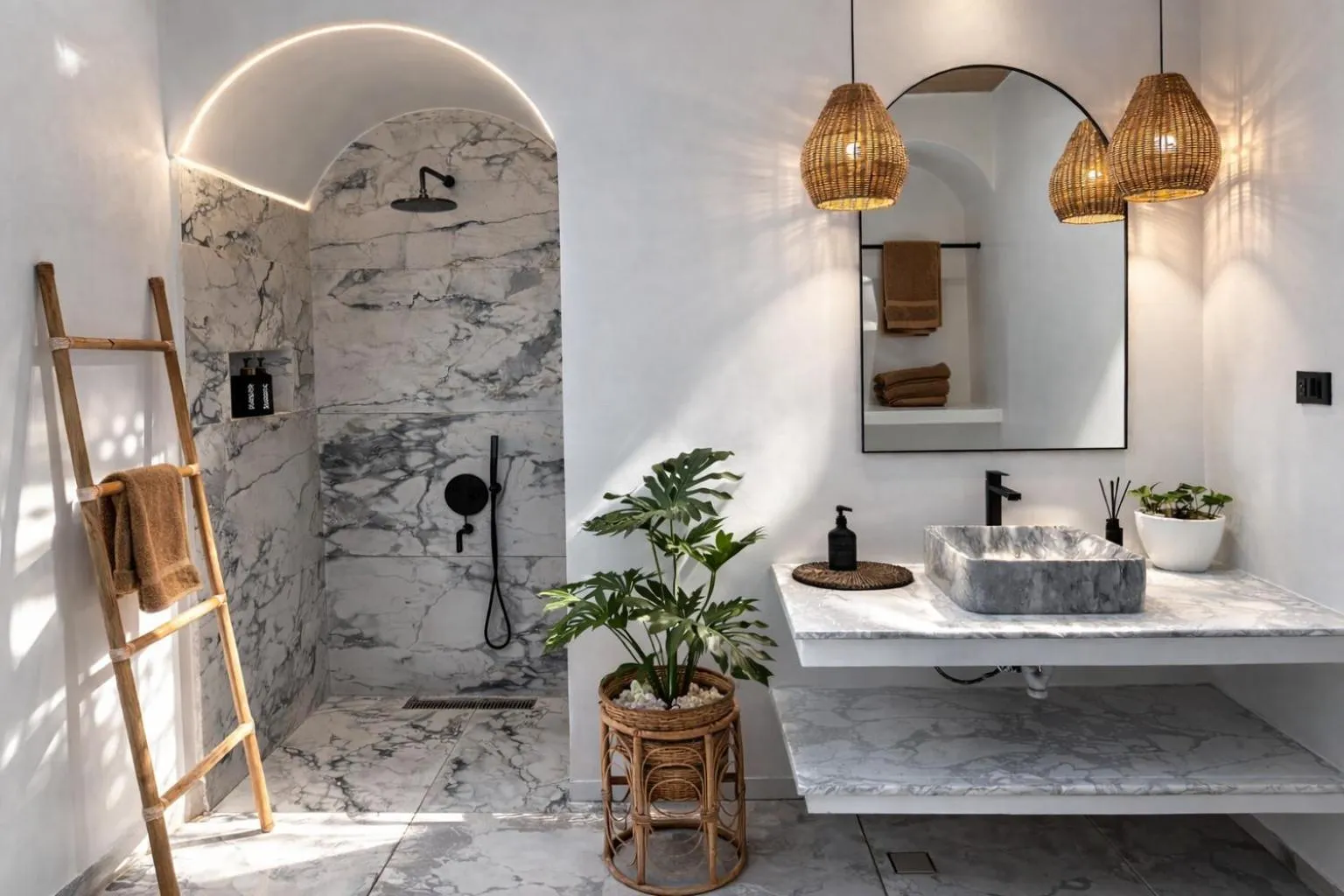 Shower in Pineale Villas, Resort and Spa