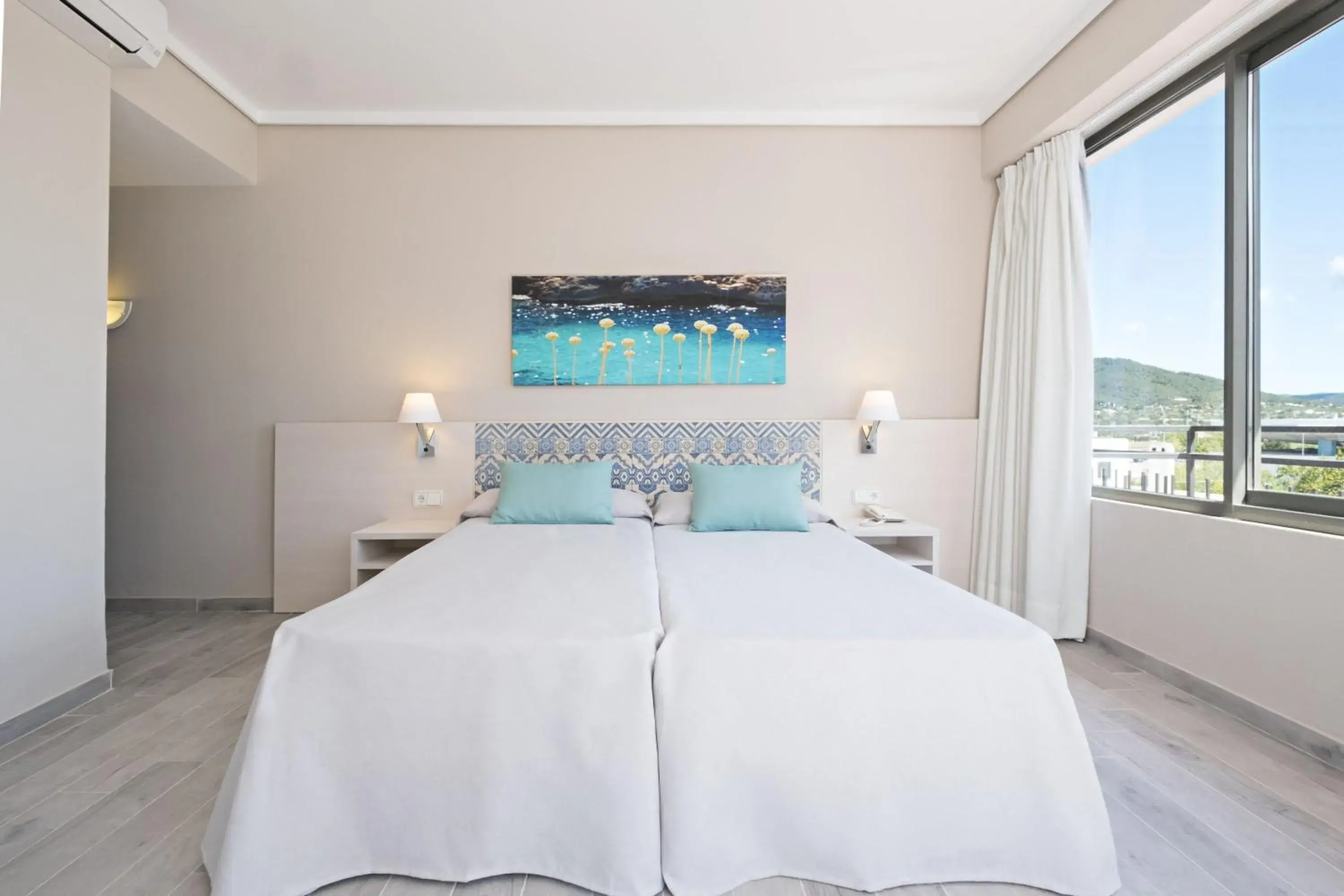 Decorative detail, Bed in azuLine Hotel Llevant Decorative detail, Bed in azuLine Hotel Llevant