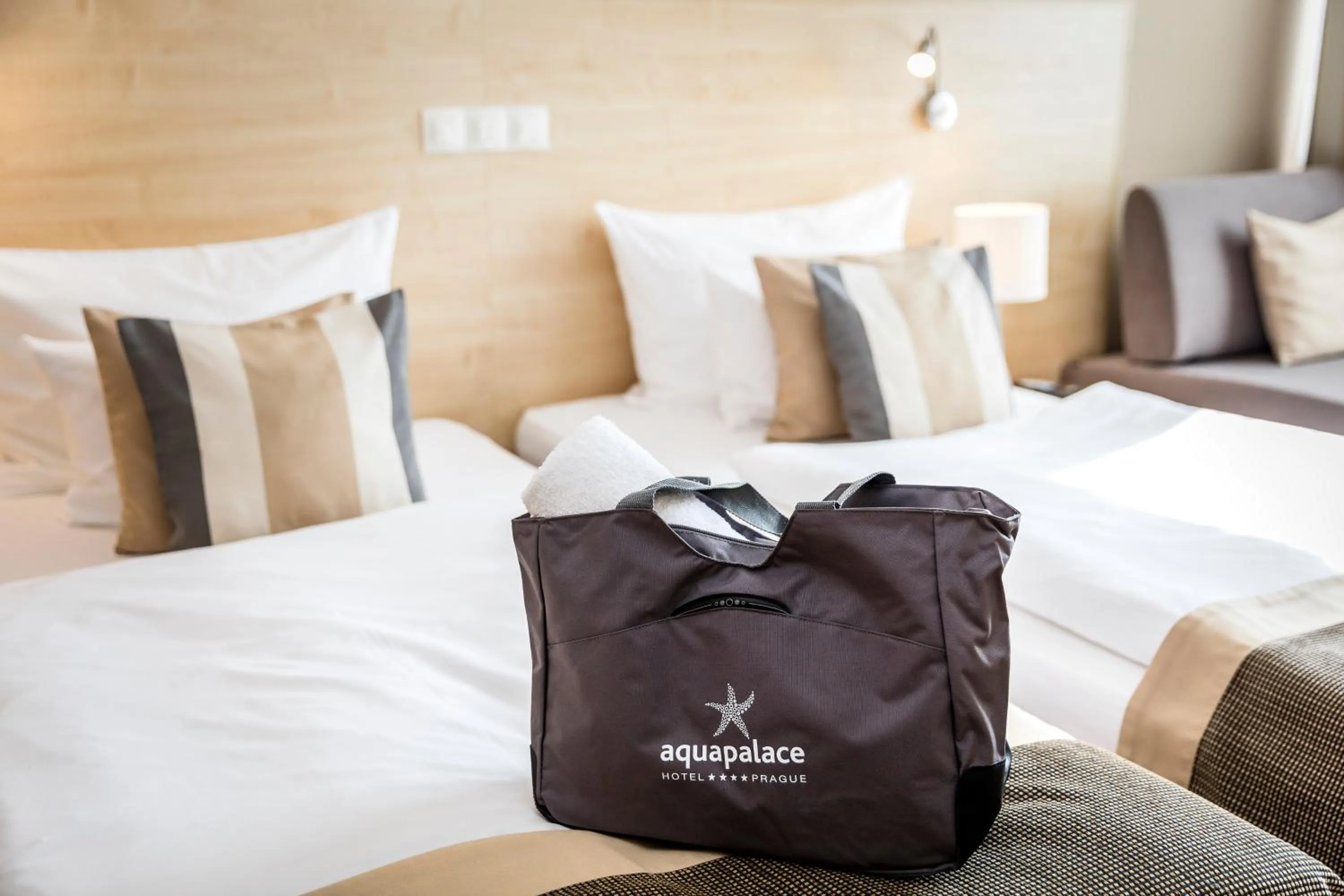 Bed in Aquapalace Hotel Prague