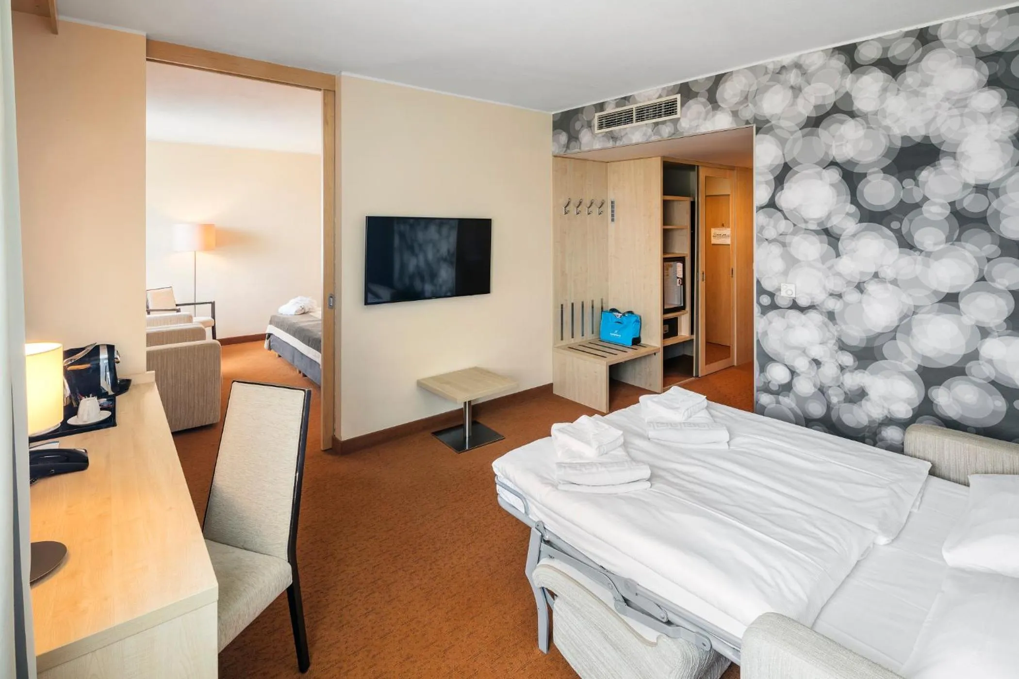 Bed in Aquapalace Hotel Prague