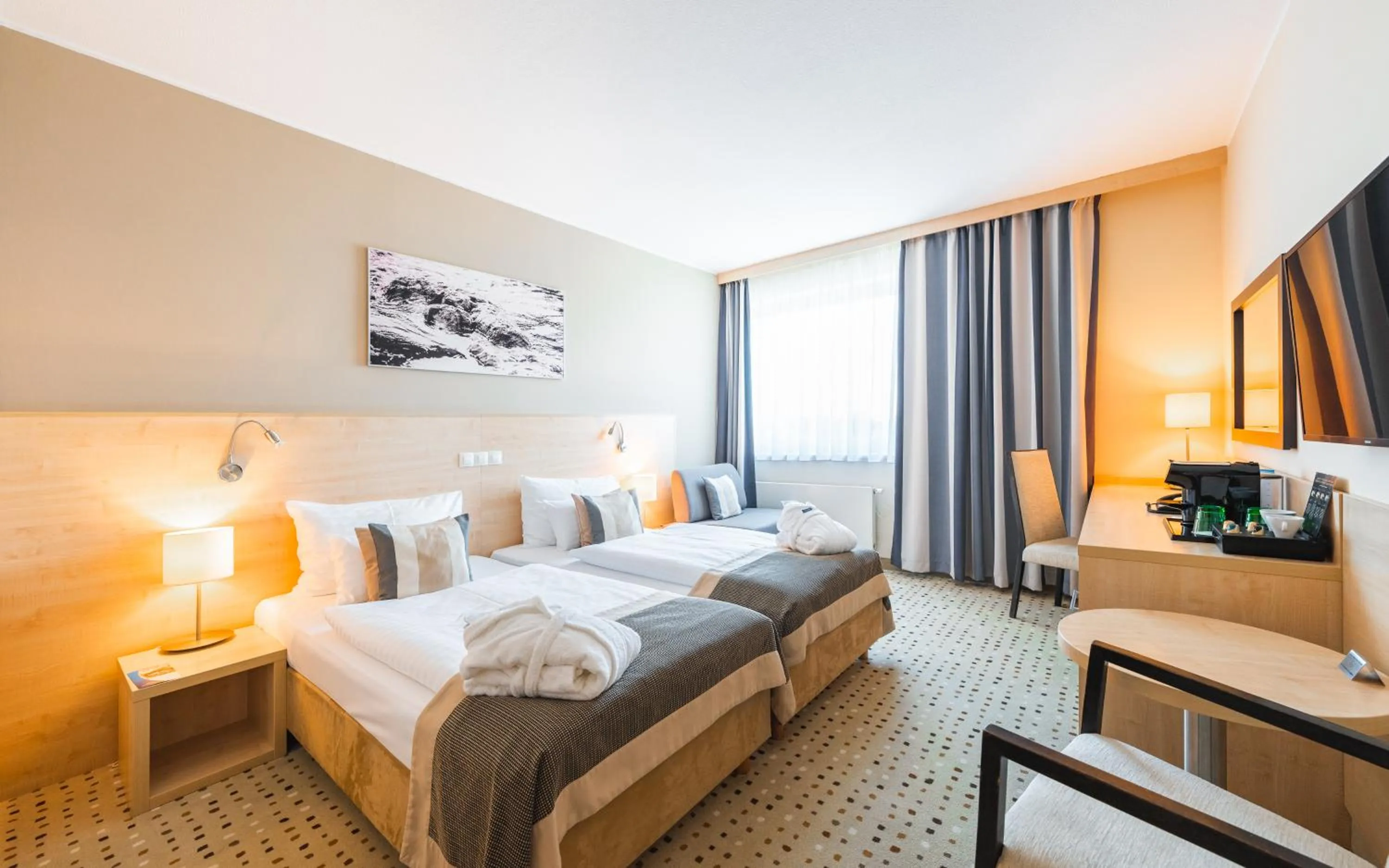 Bed in Aquapalace Hotel Prague