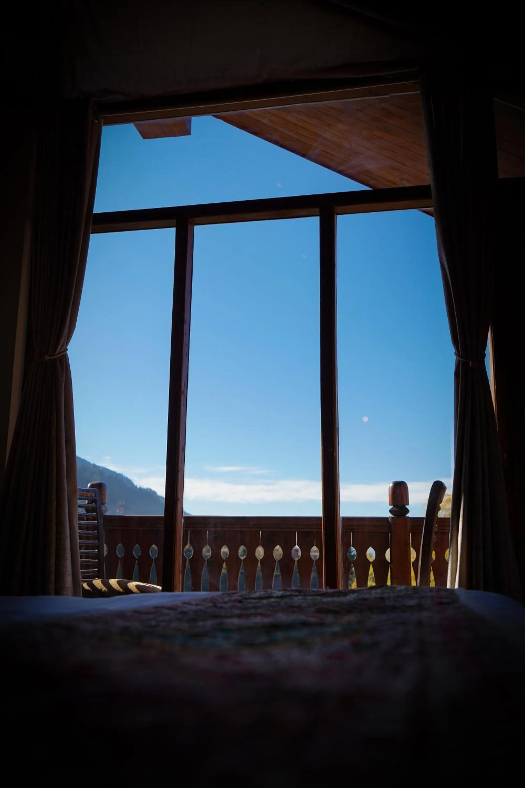 Sunset, Bed in Amarys Boutique Stays Manali