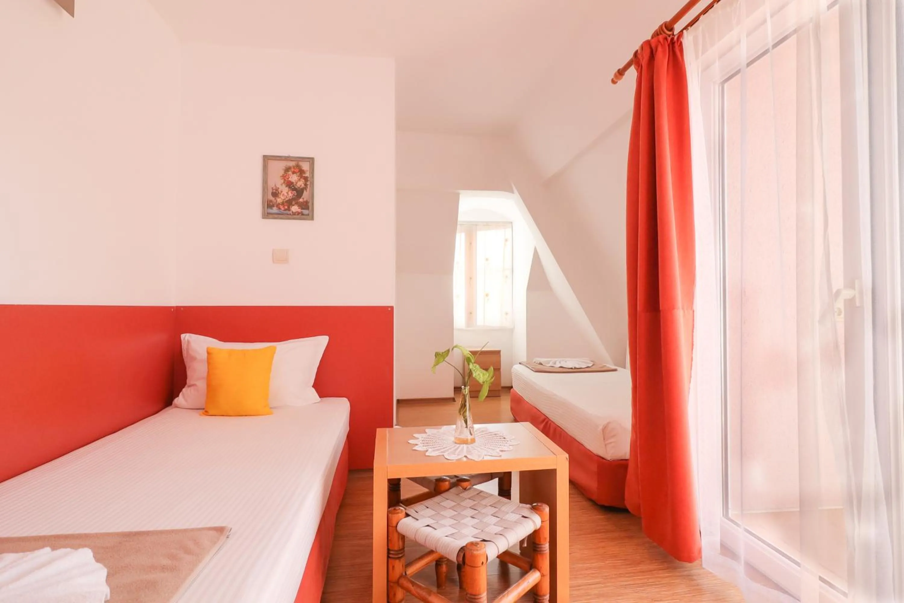 Bed in Family Hotel Flora