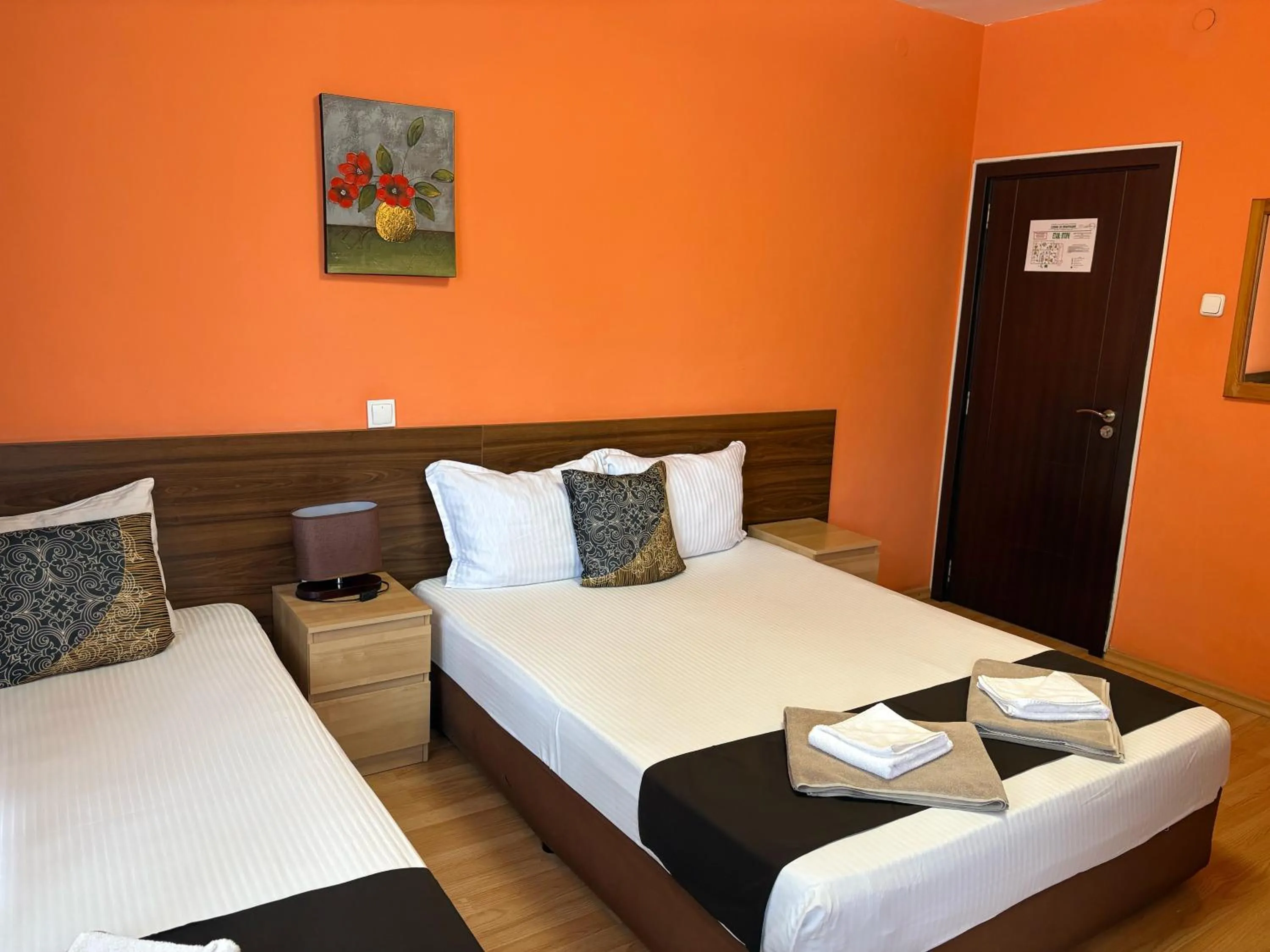 Bed in Family Hotel Flora