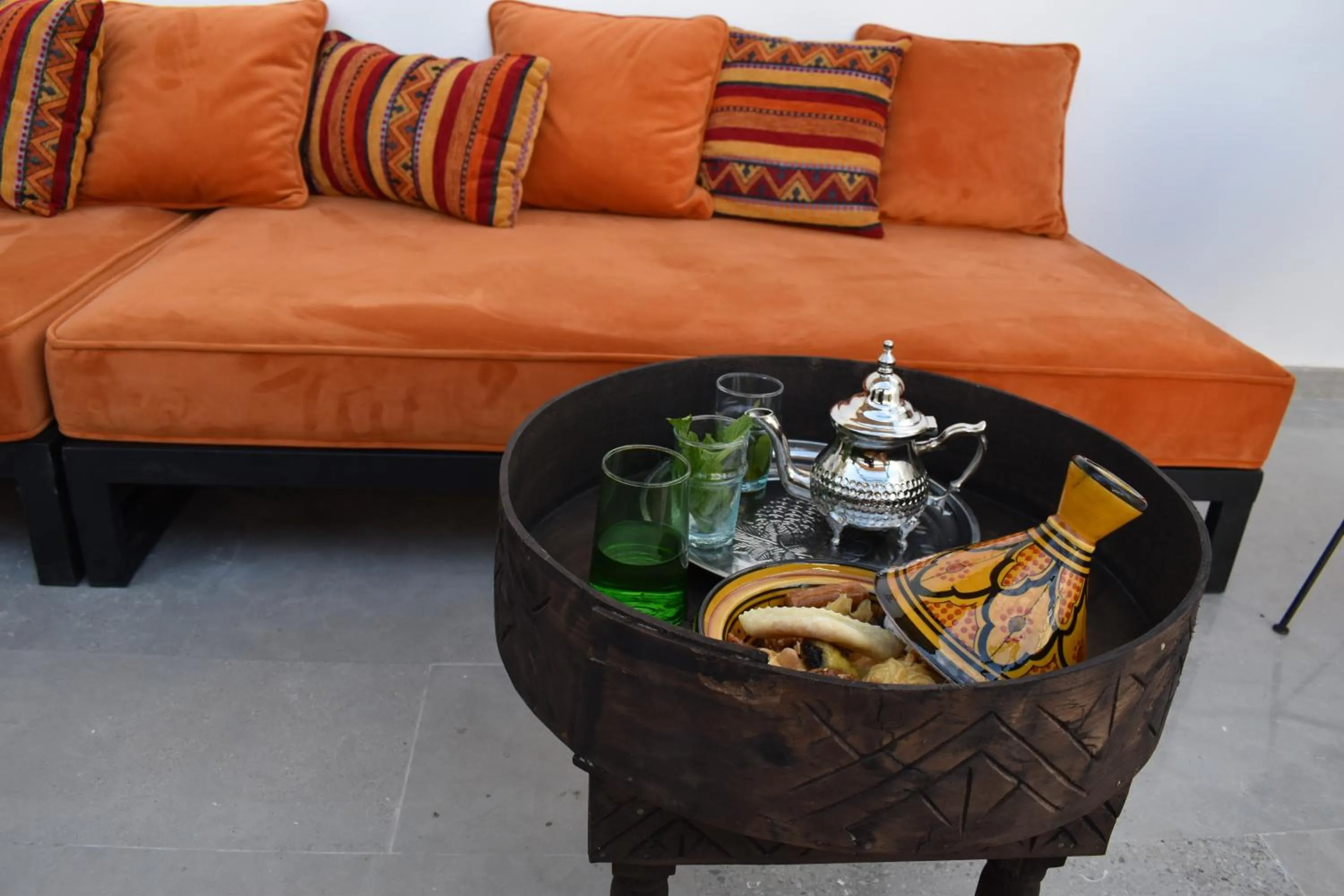 Seating area in Riad Olika