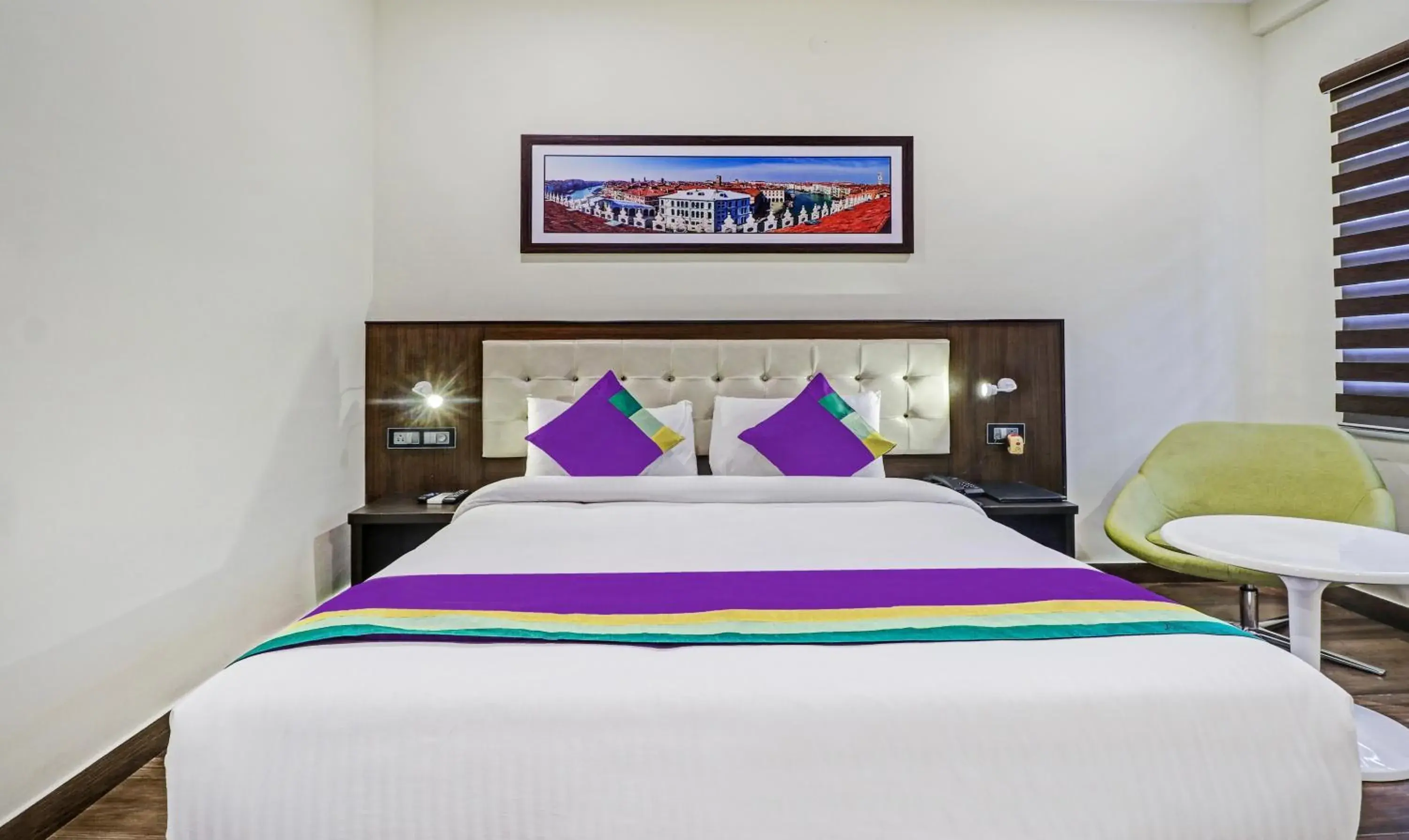 Bedroom, Bed in Treebo Premium Raj Vista Global Village Bedroom, Bed in Treebo Premium Raj Vista Global Village