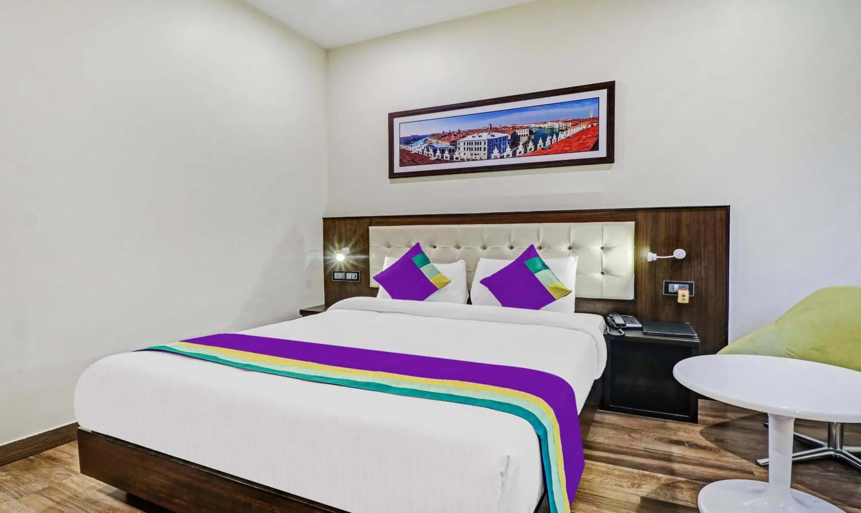 Bedroom, Bed in Treebo Premium Raj Vista Global Village Bedroom, Bed in Treebo Premium Raj Vista Global Village