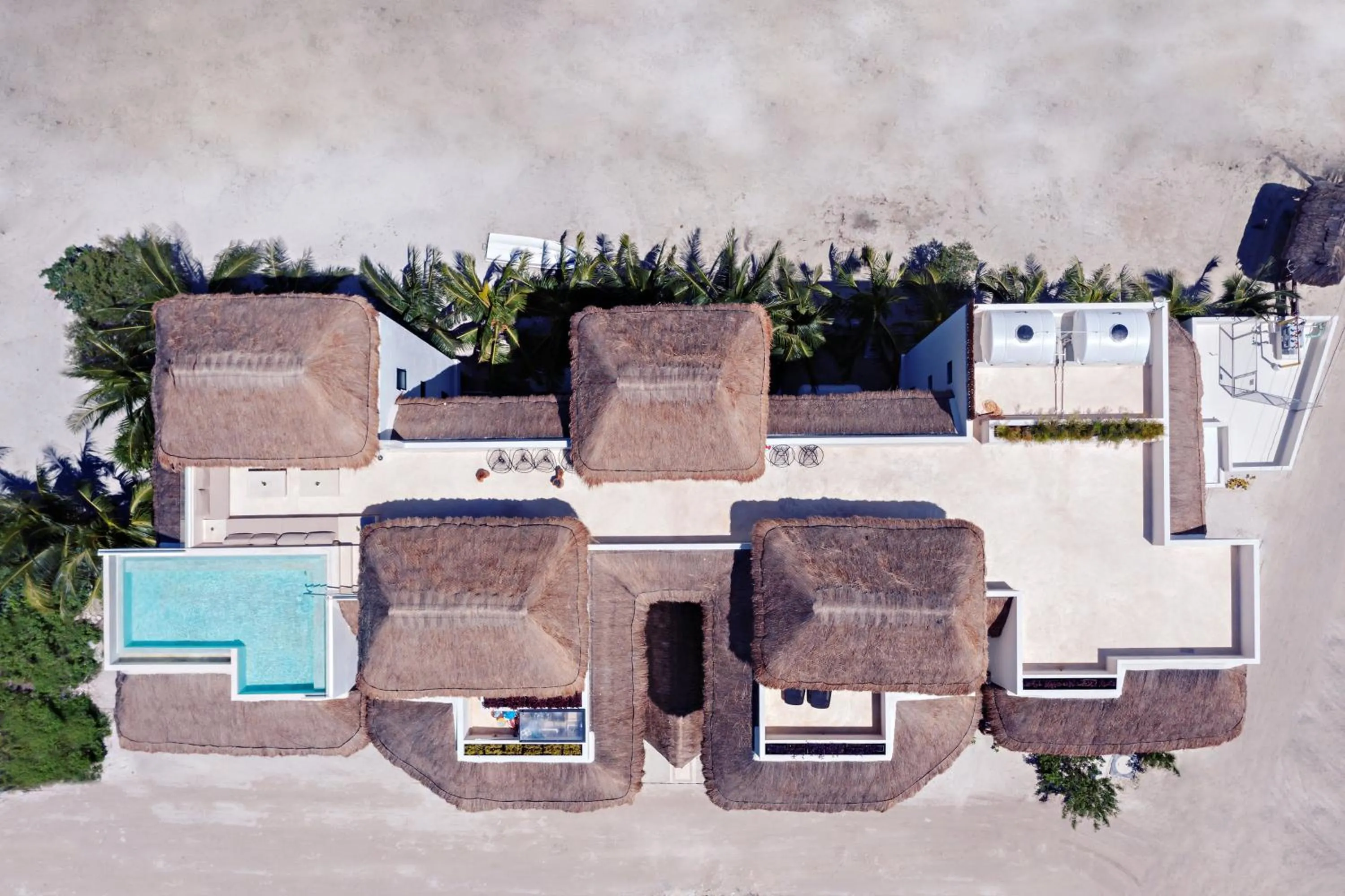 Bird's eye view in Casa Astral Eco Luxury Holbox Island - Sunset and Ocean View with Rooftop Pool