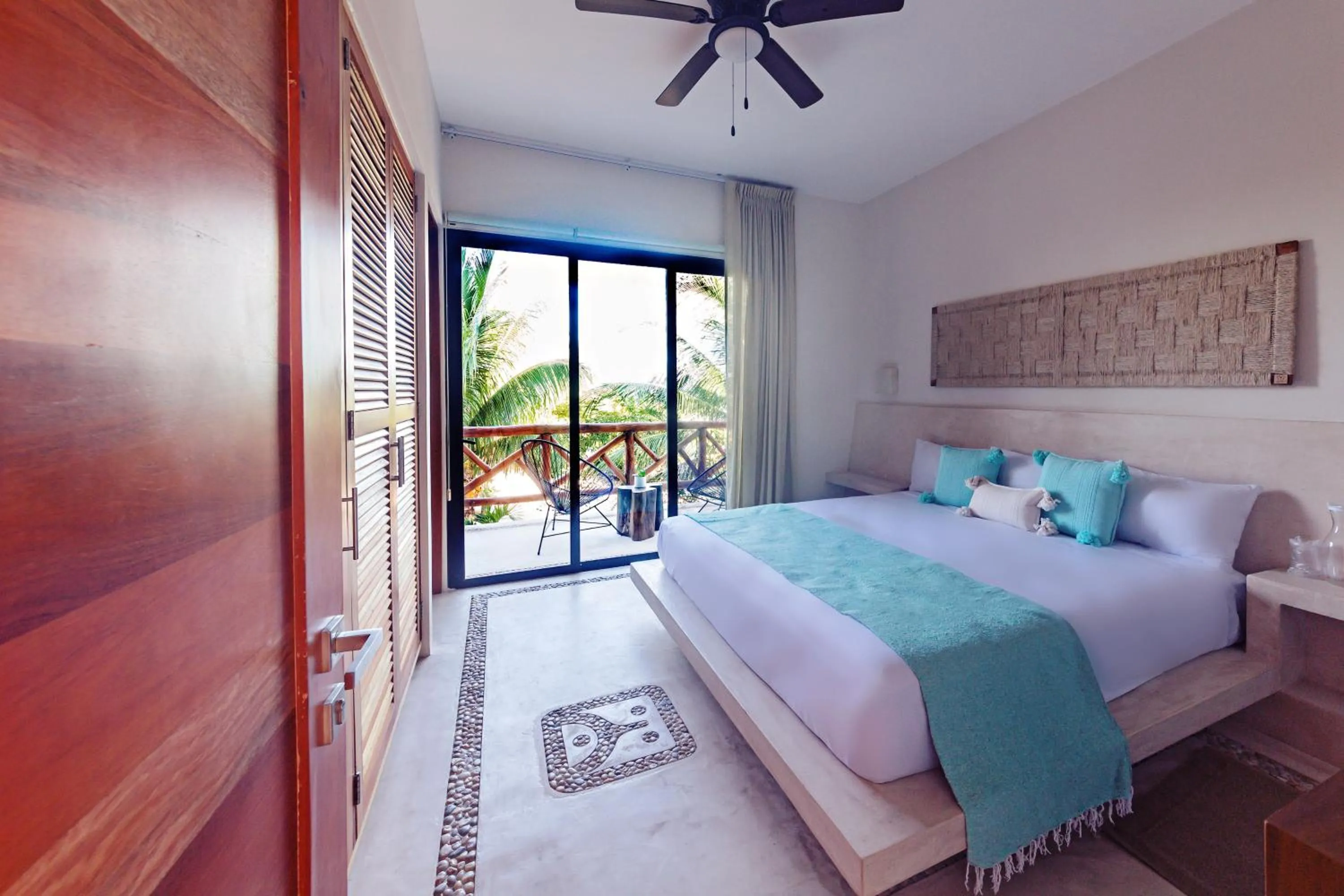 Bed in Casa Astral Eco Luxury Holbox Island - Sunset and Ocean View with Rooftop Pool
