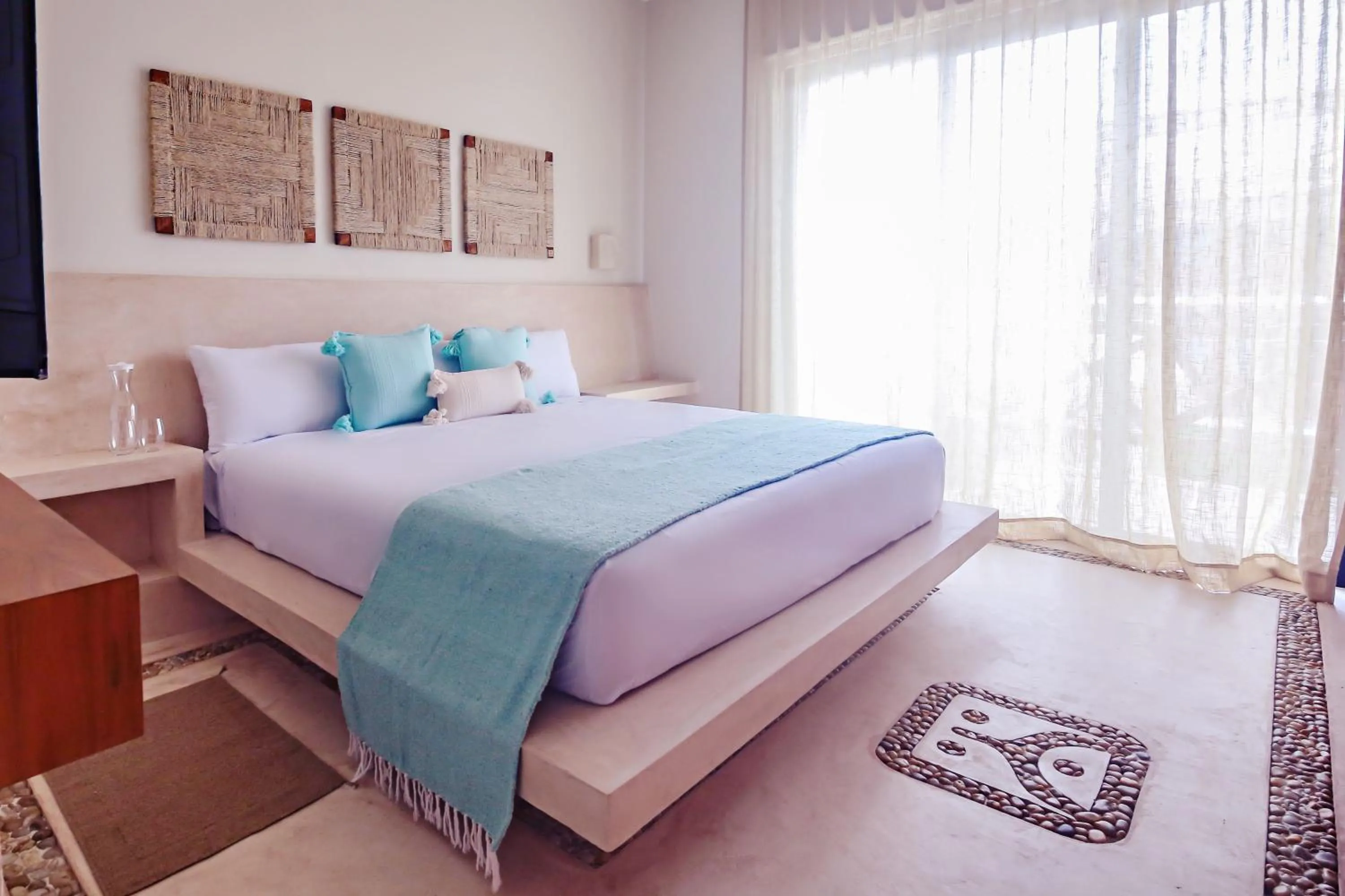 Bed in Casa Astral Eco Luxury Holbox Island - Sunset and Ocean View with Rooftop Pool