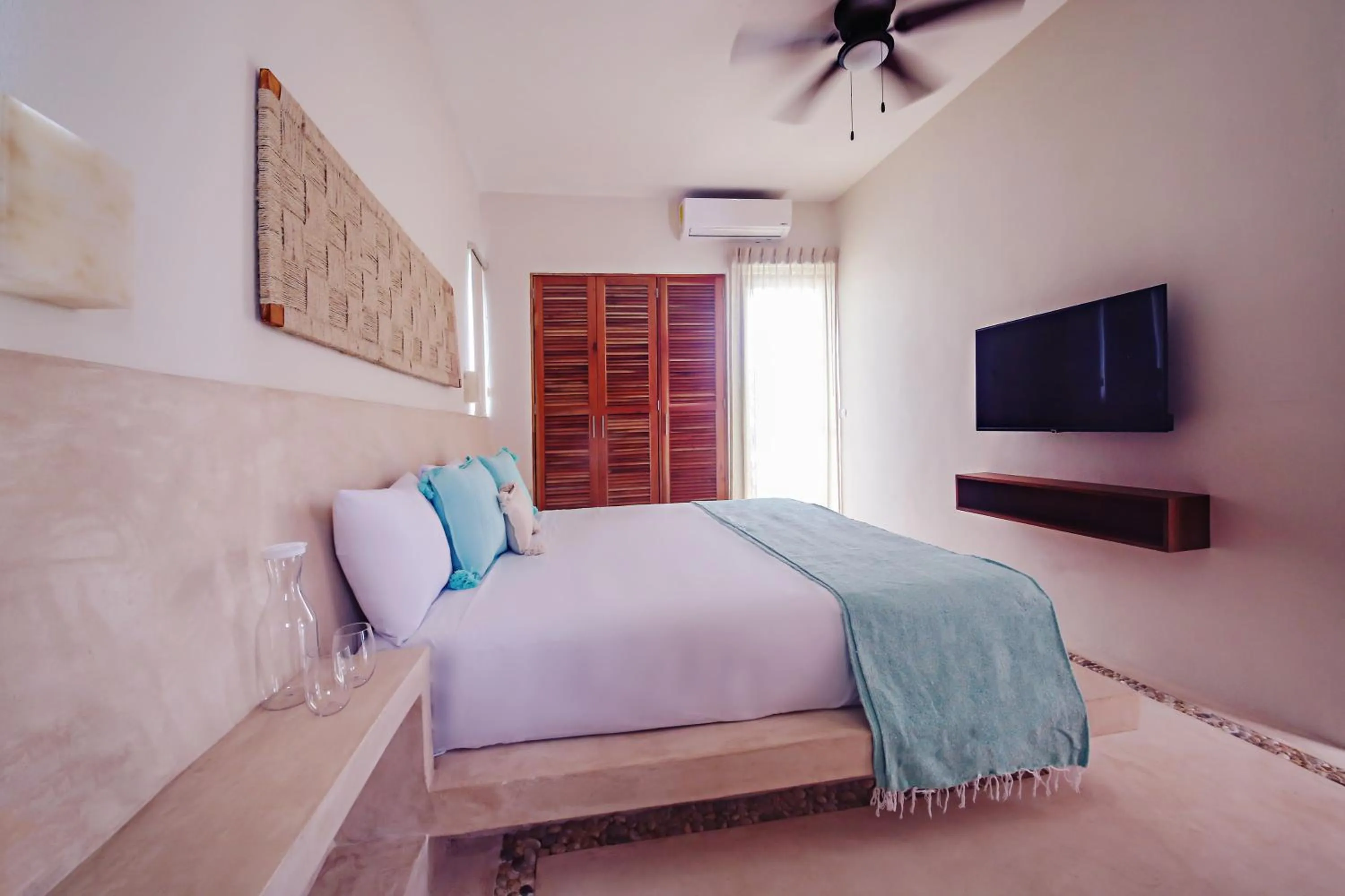 Bed in Casa Astral Eco Luxury Holbox Island - Sunset and Ocean View with Rooftop Pool