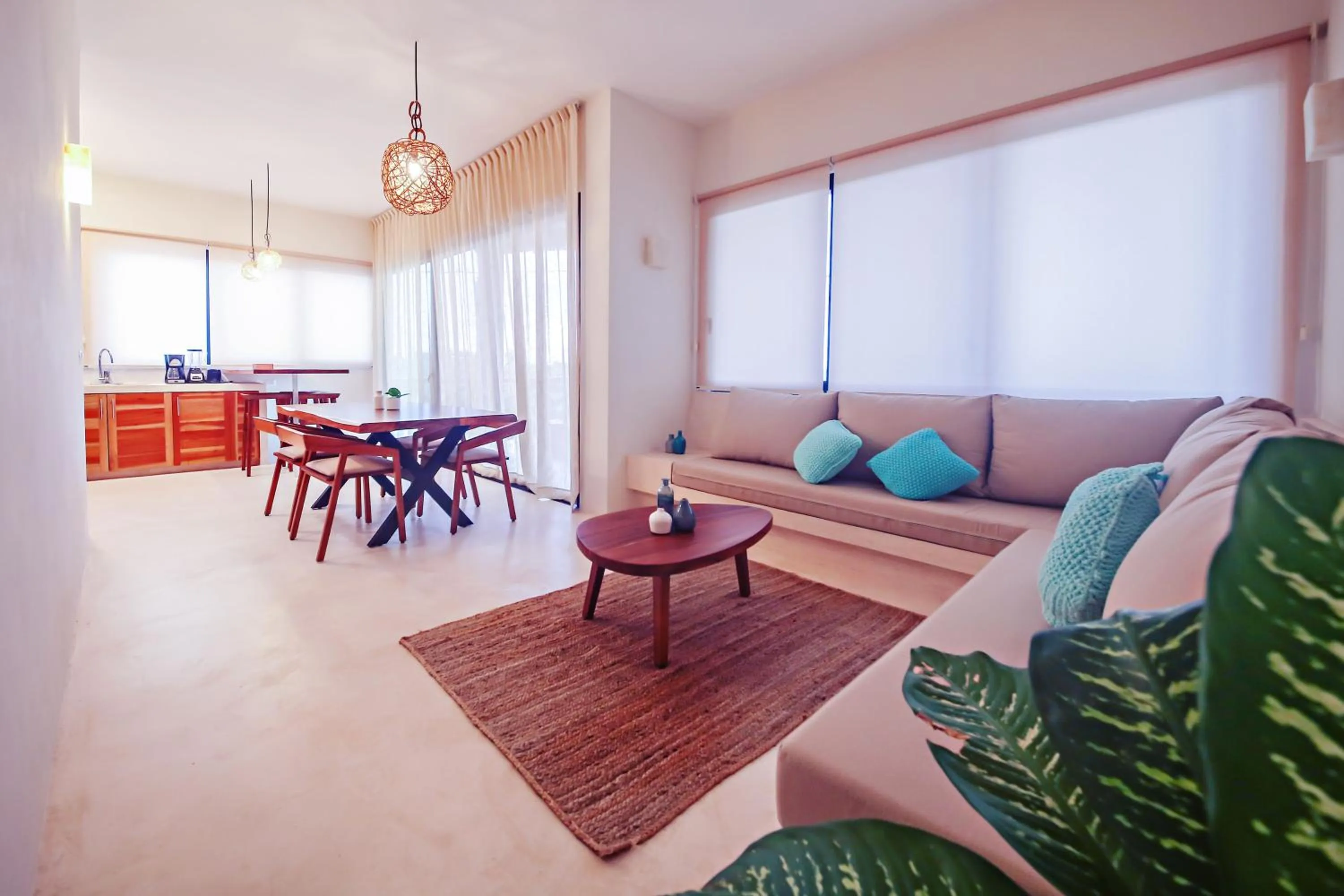 Living room in Casa Astral Eco Luxury Holbox Island - Sunset and Ocean View with Rooftop Pool