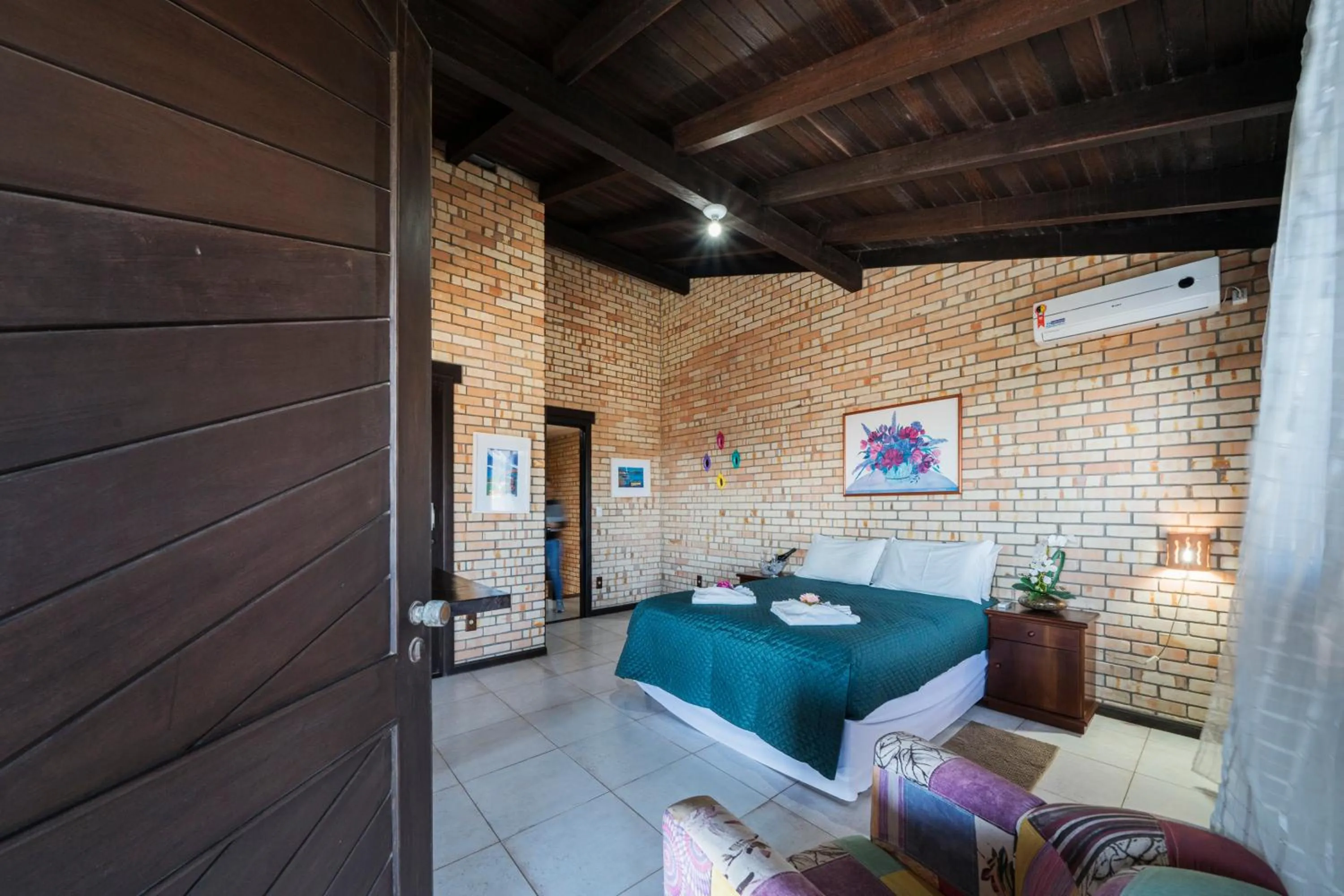 Bed in Pousada Albacora