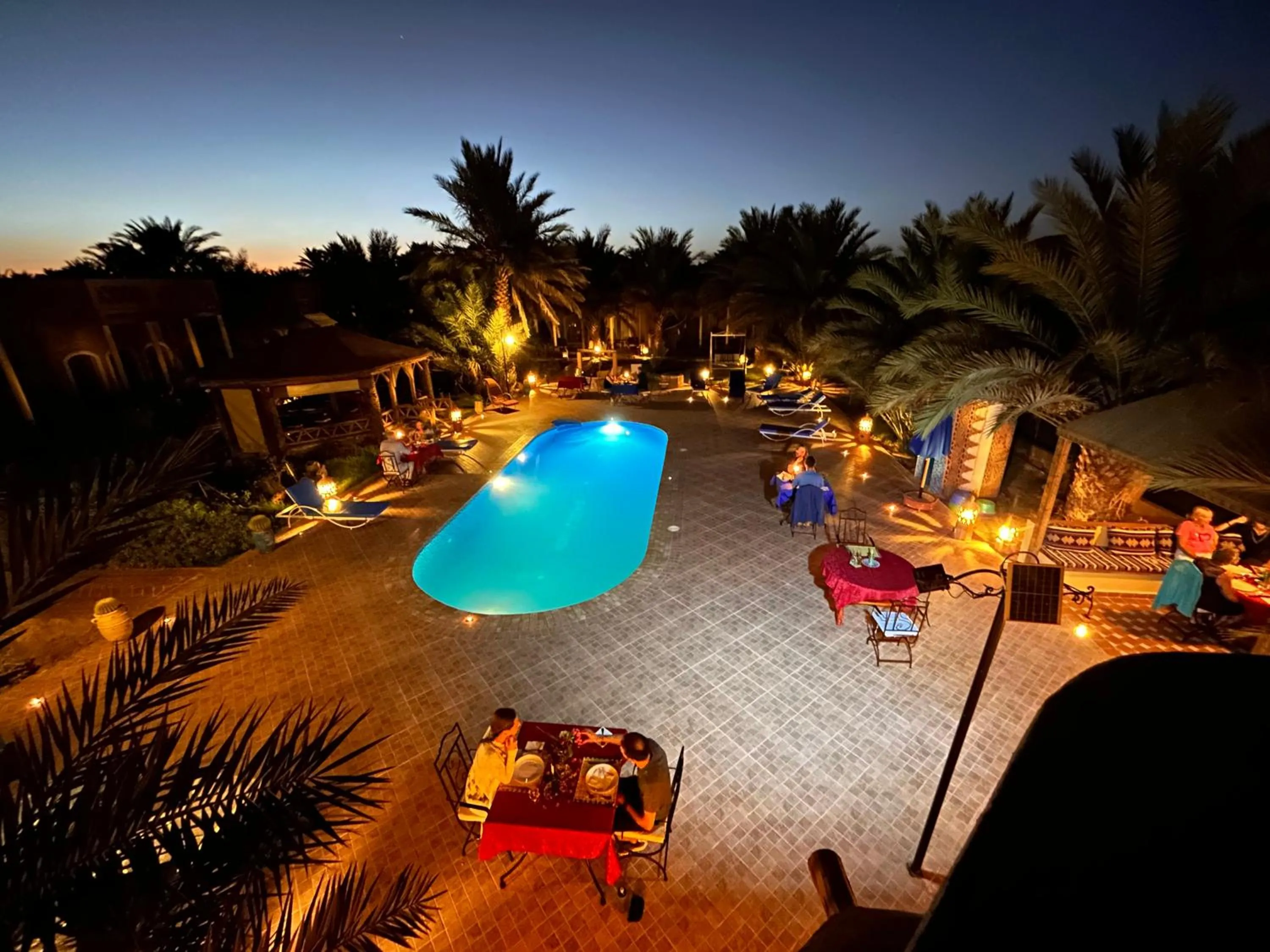 Patio in Oasis Tilogui-Luxury Hotel Restaurant and Desert Excursions In Zagora