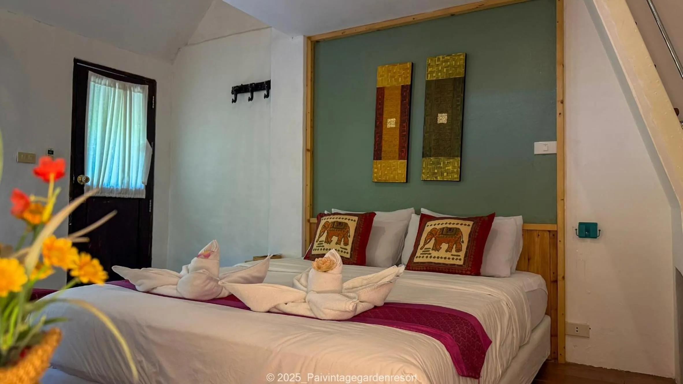 Bedroom, Bed in Pai Vintage Garden Resort