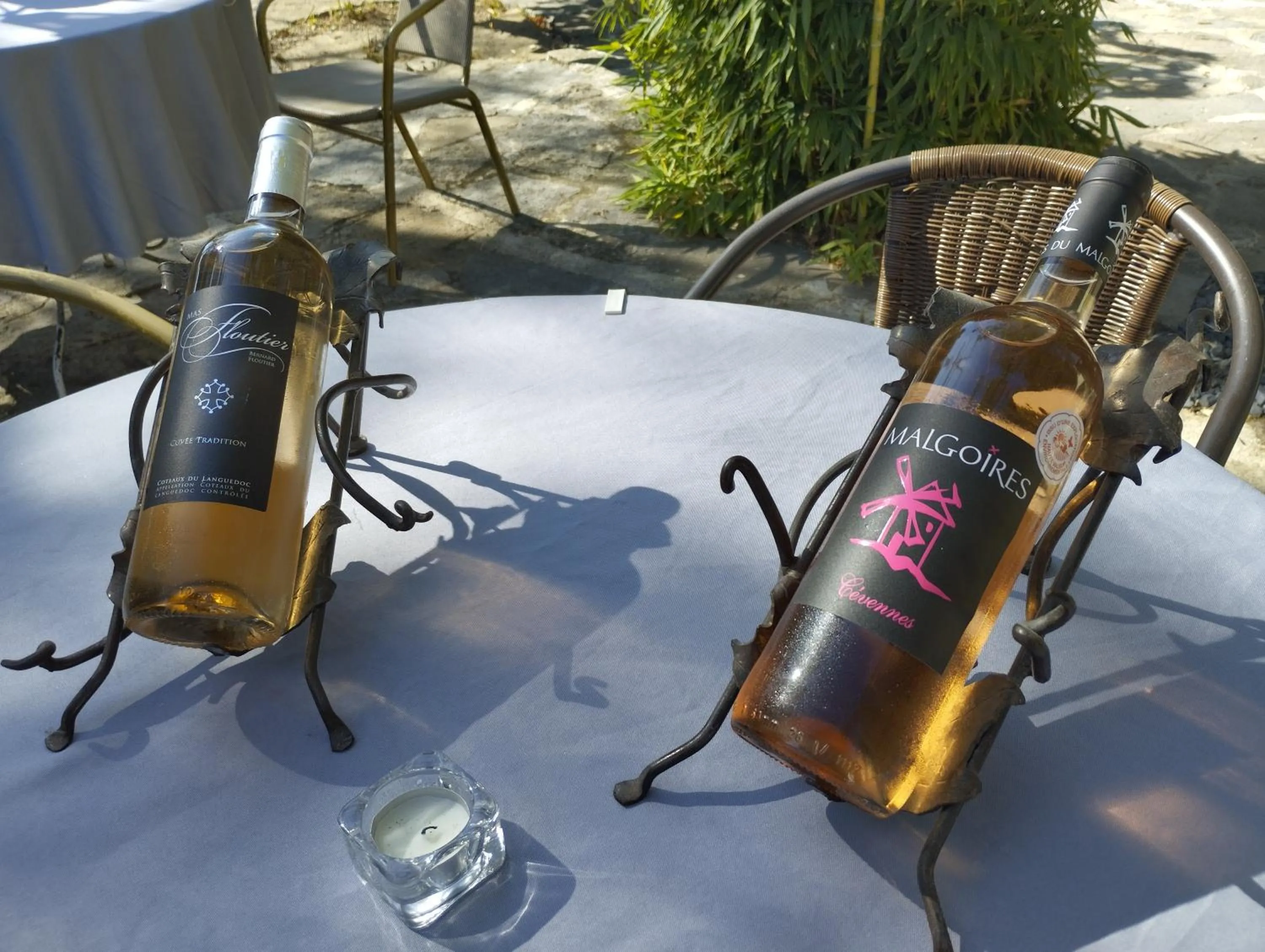 Patio in Logis Hotel Restaurant L'Esquielle