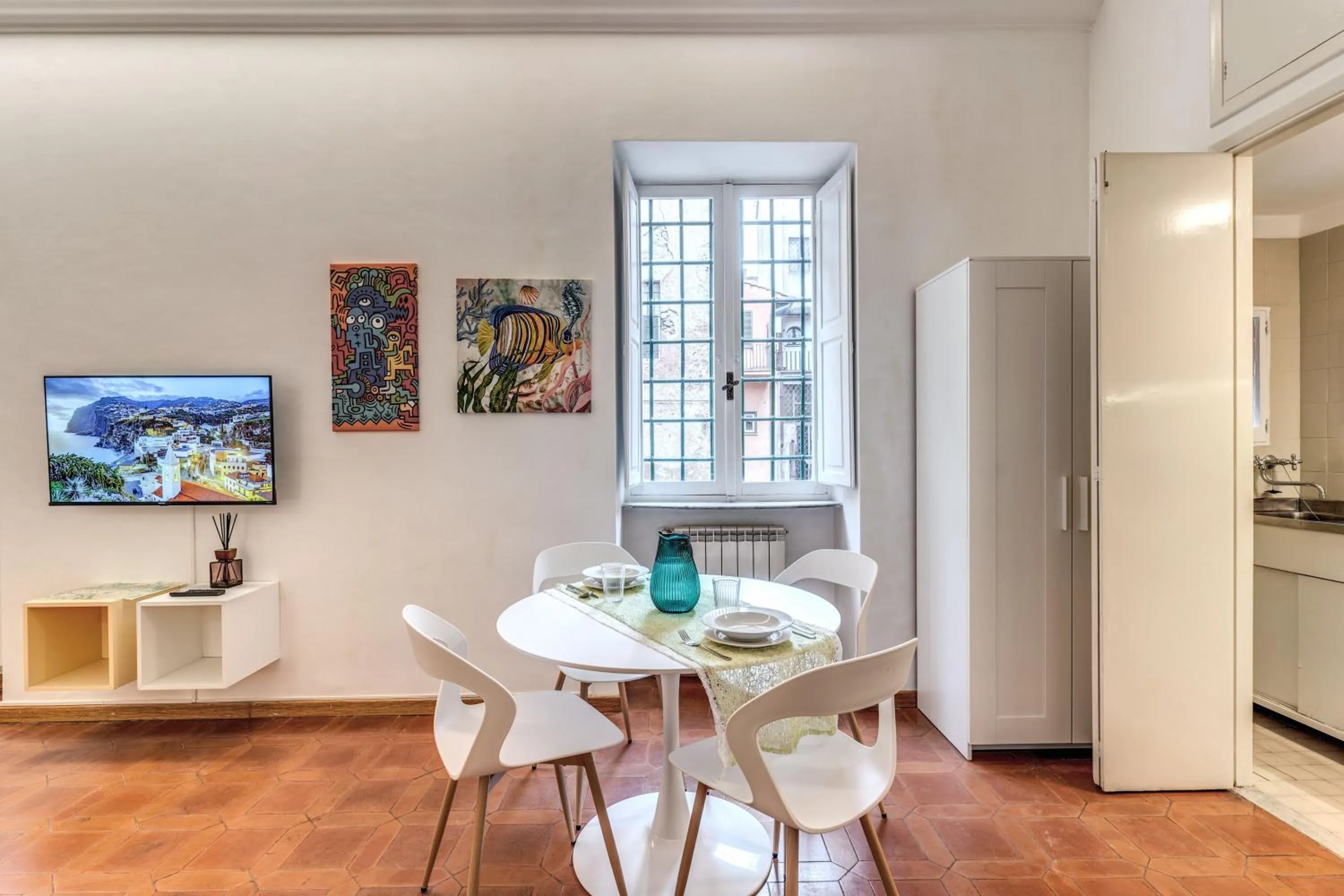 Seating area in Elegant Apartment Behind the Colosseum