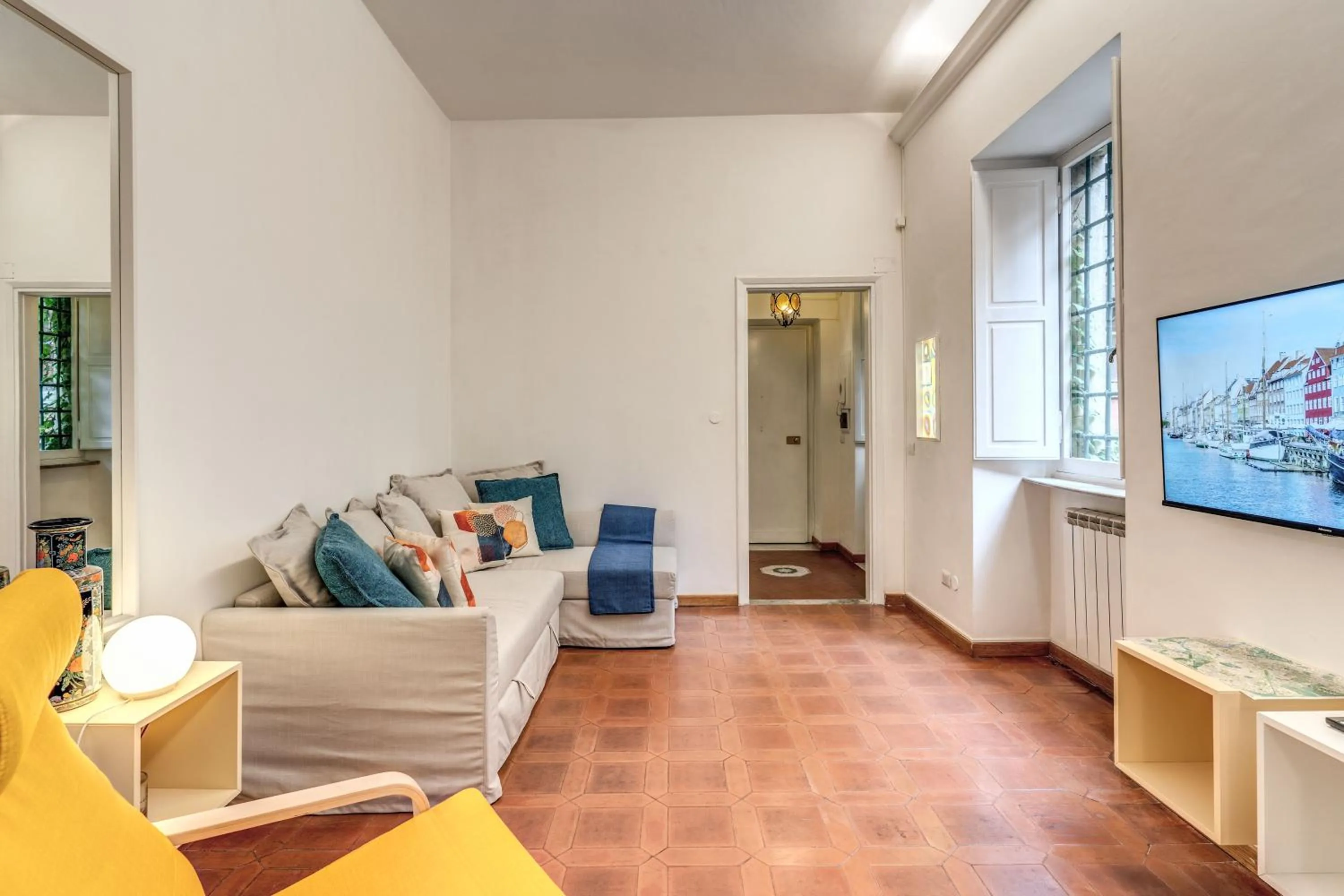 Living room in Elegant Apartment Behind the Colosseum
